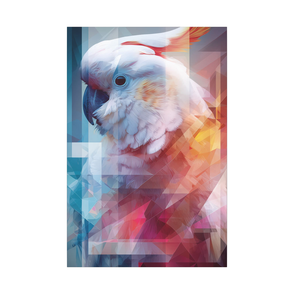 Geometric Cockatoo: Prismatic Wildlife Portrait, Low-Poly Digital Art   |    Custom Orders Available
