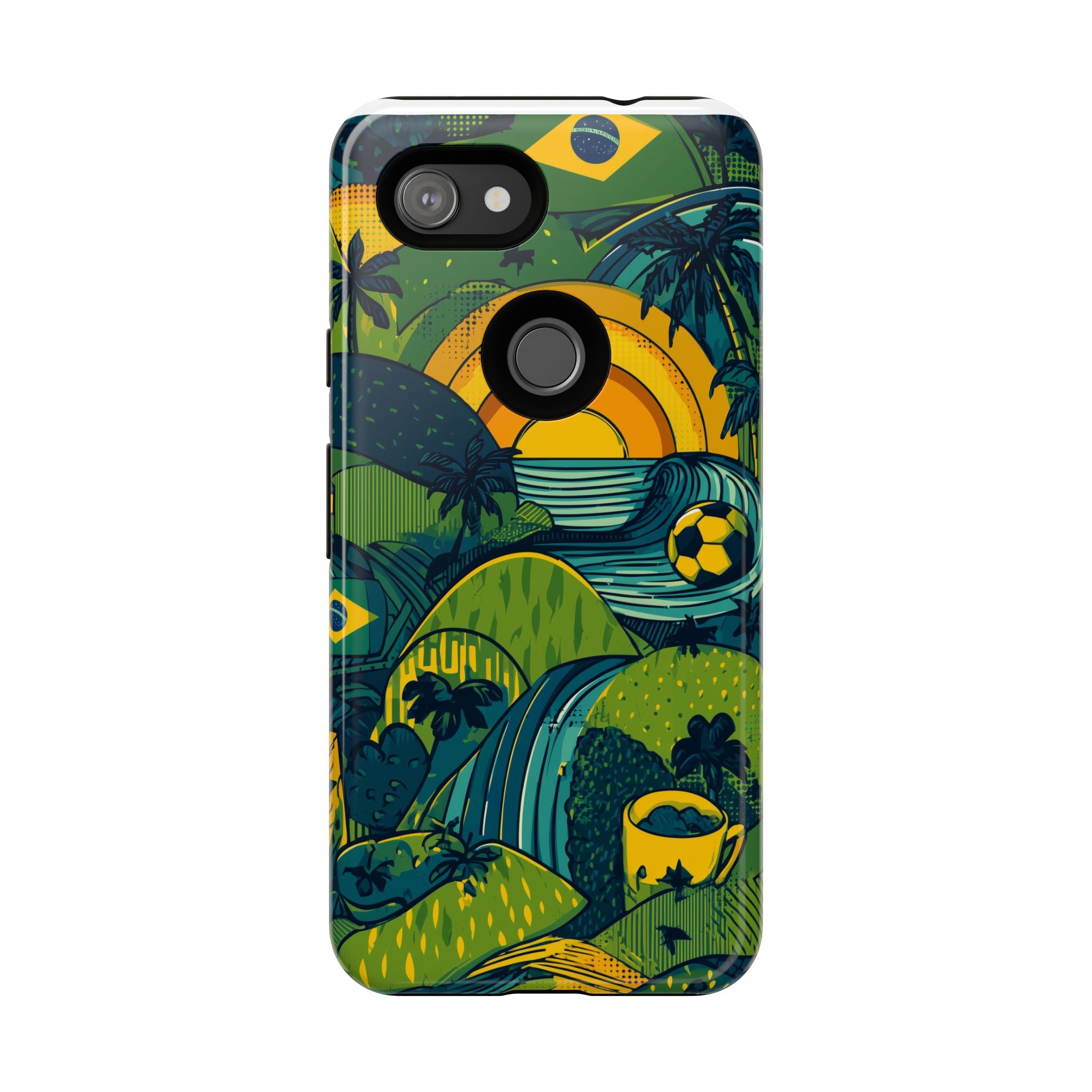 Brazil Tough Cases: Sporty Tropical Phone Case, Fun Beach Vibe Phone Accessory, Summer Travel Gift, Colorful Phone Cover, Casual Style Tech