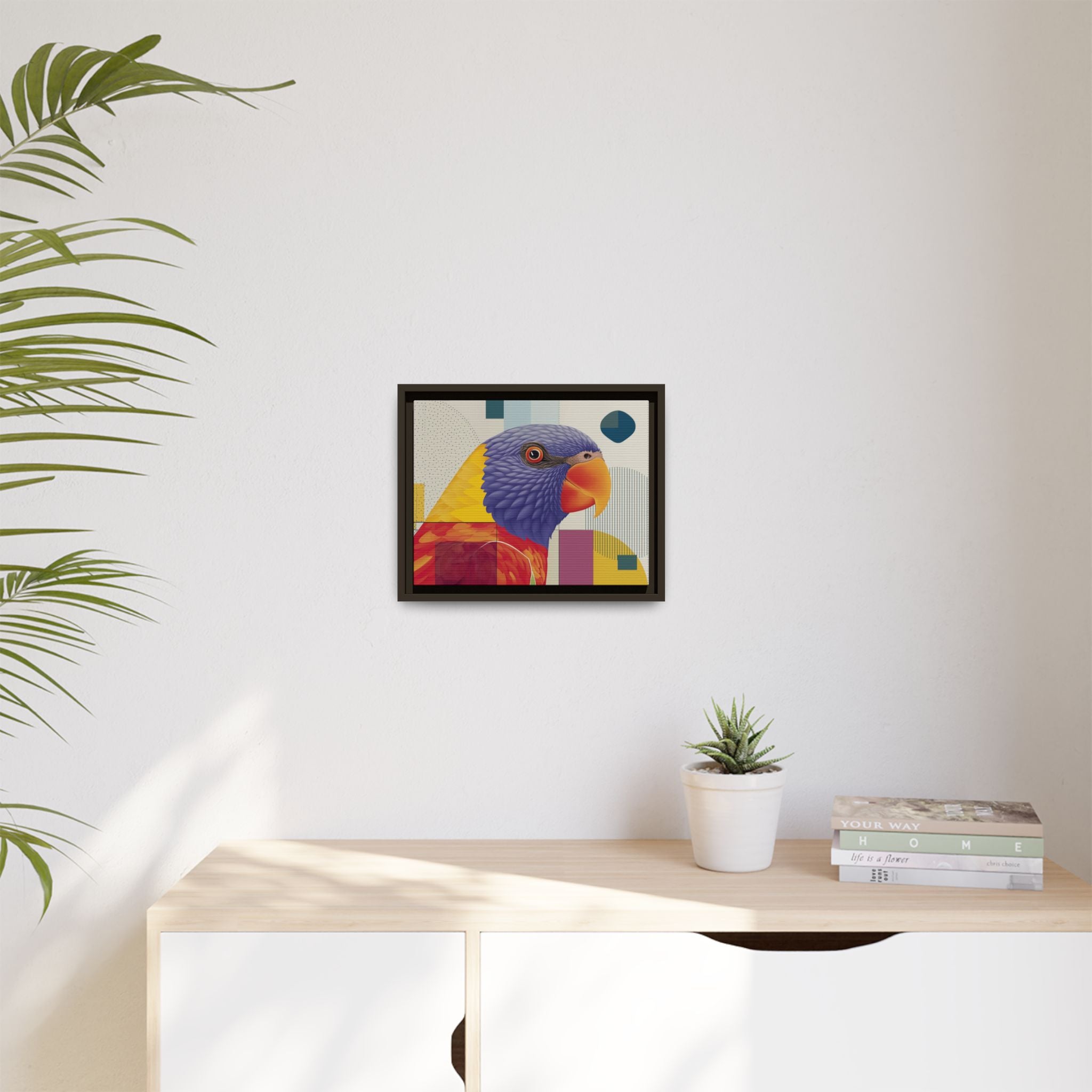 Geometric Parrot: Abstract Wildlife Art, Modern Color Block Design   |  Personalized & Custom Orders Available