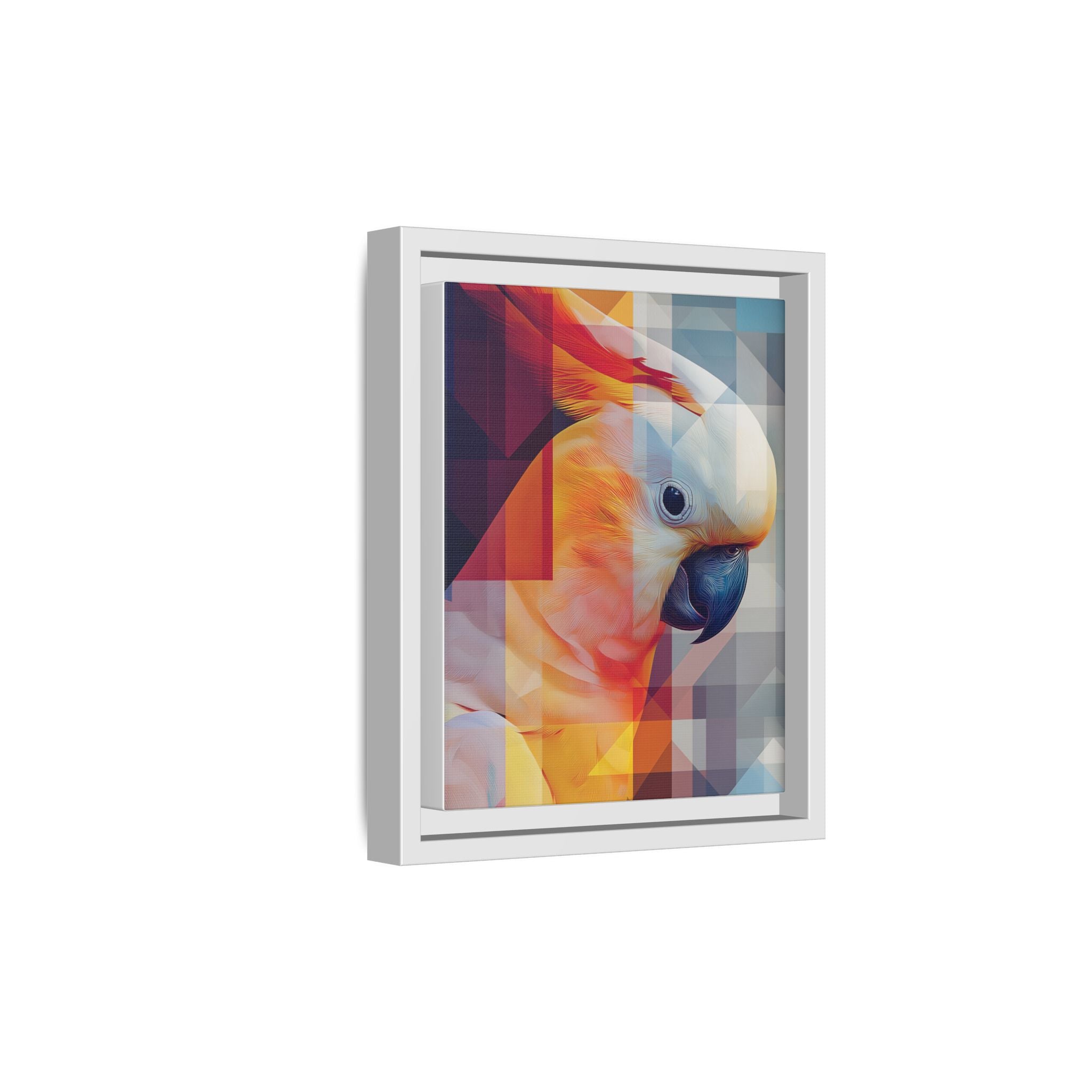 Prismatic Plume: Geometric Parrot Portrait, Digital Mosaic Abstraction   |    Custom Orders Available