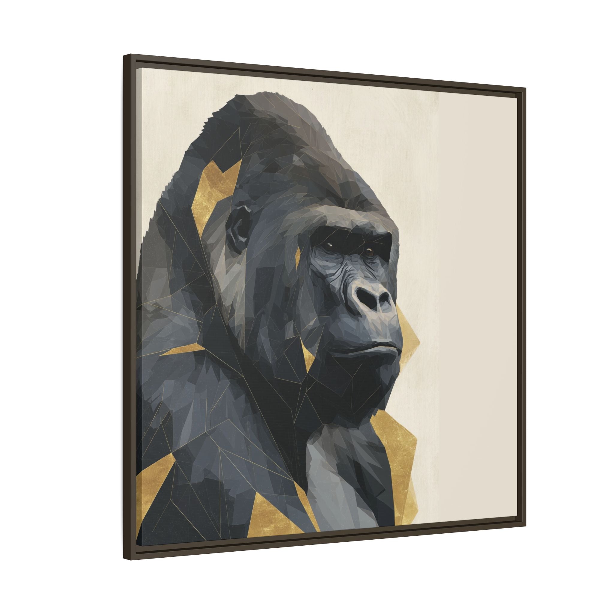 Primal Geometry: Polygonal Gorilla Portrait, Modern Metallic Wildlife Art   |  Personalized & Custom Orders Available