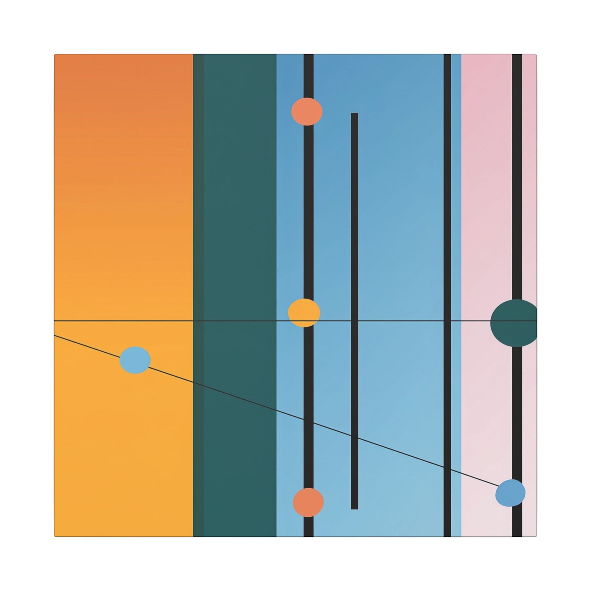 Geometric Networks: Constructivist Color Planes, Intersectional Design, Minimalist Spatial Composition   |   Custom Orders Accepted