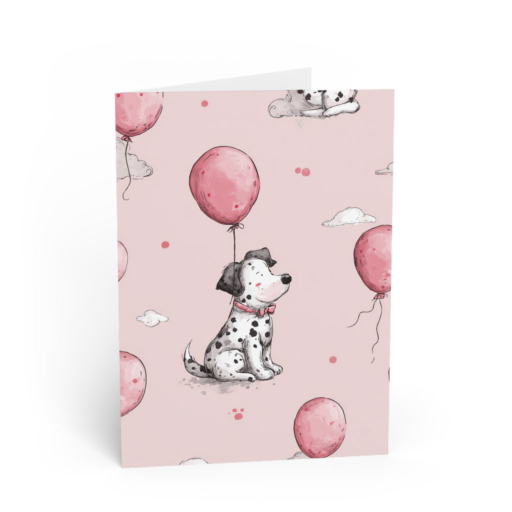 Baby Shower Greeting Cards — Cute Dog Design (Baby Girl)