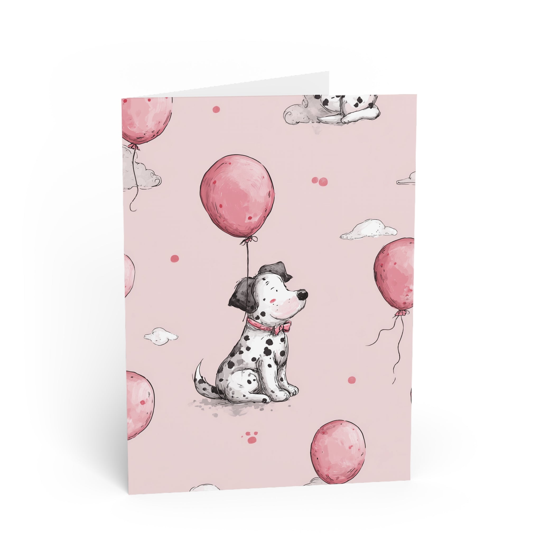 Baby Shower Greeting Cards — Cute Dog Design (Baby Girl)