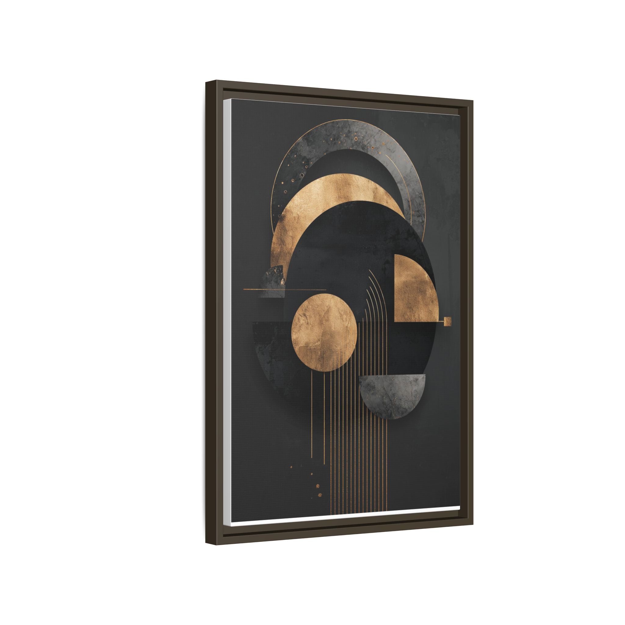 Geometric Resonance: Abstract Gold and Black Design, Minimalist Architectural Art, Modern Metallic Composition   |   Custom Orders Accepted