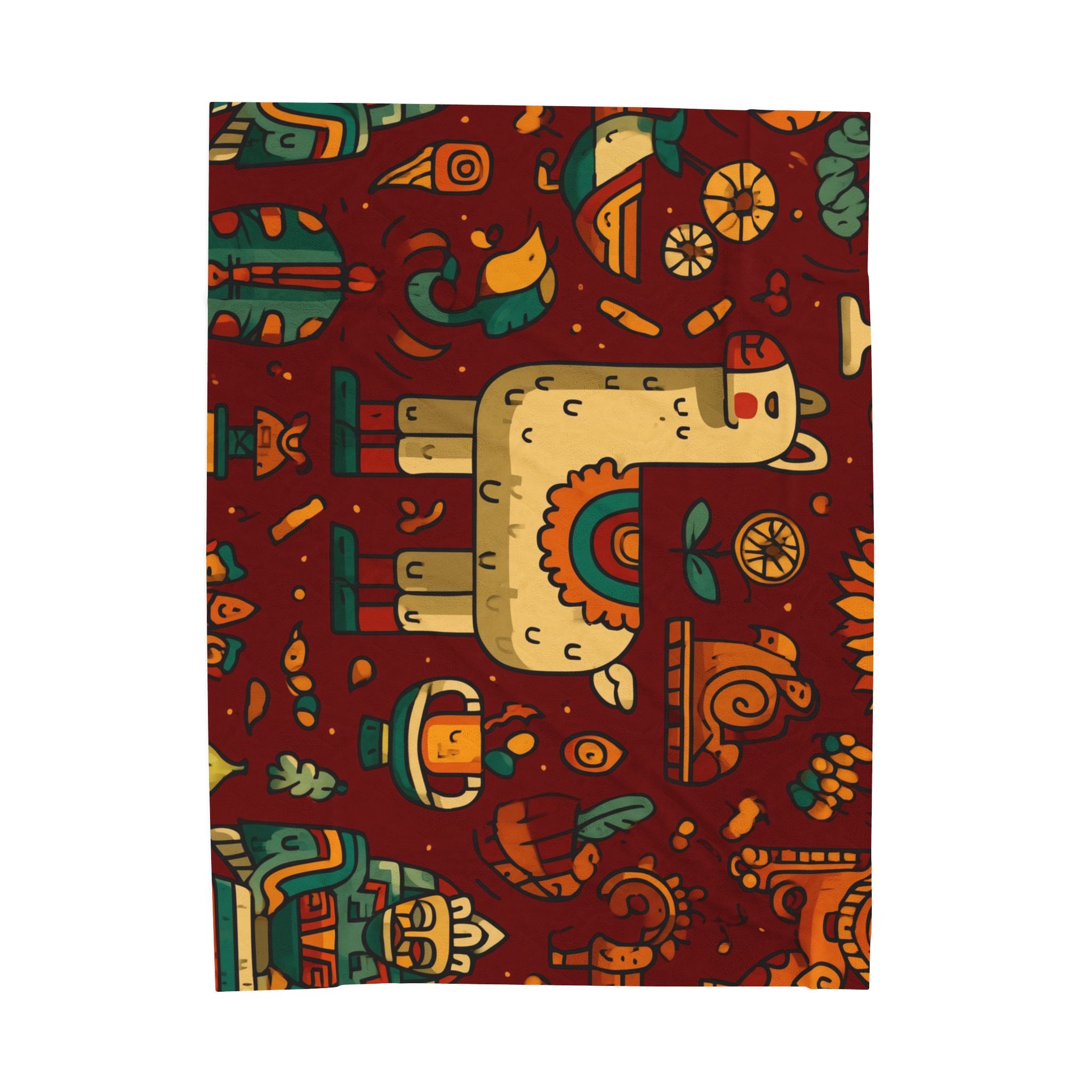 Andean Dreamscape Quilt Doona Duvet Cover : Folkloric Llama Journey, Peruvian Geometric Folk Art   |   Custom Orders Accepted