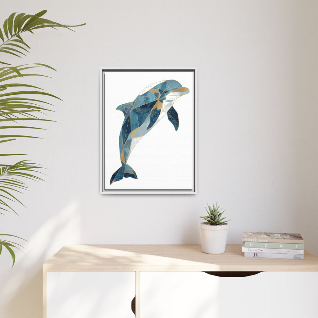 Oceanic Geometry: Dolphin in Blue Polygons, Modern Marine Art   |  Personalized & Custom Orders Available
