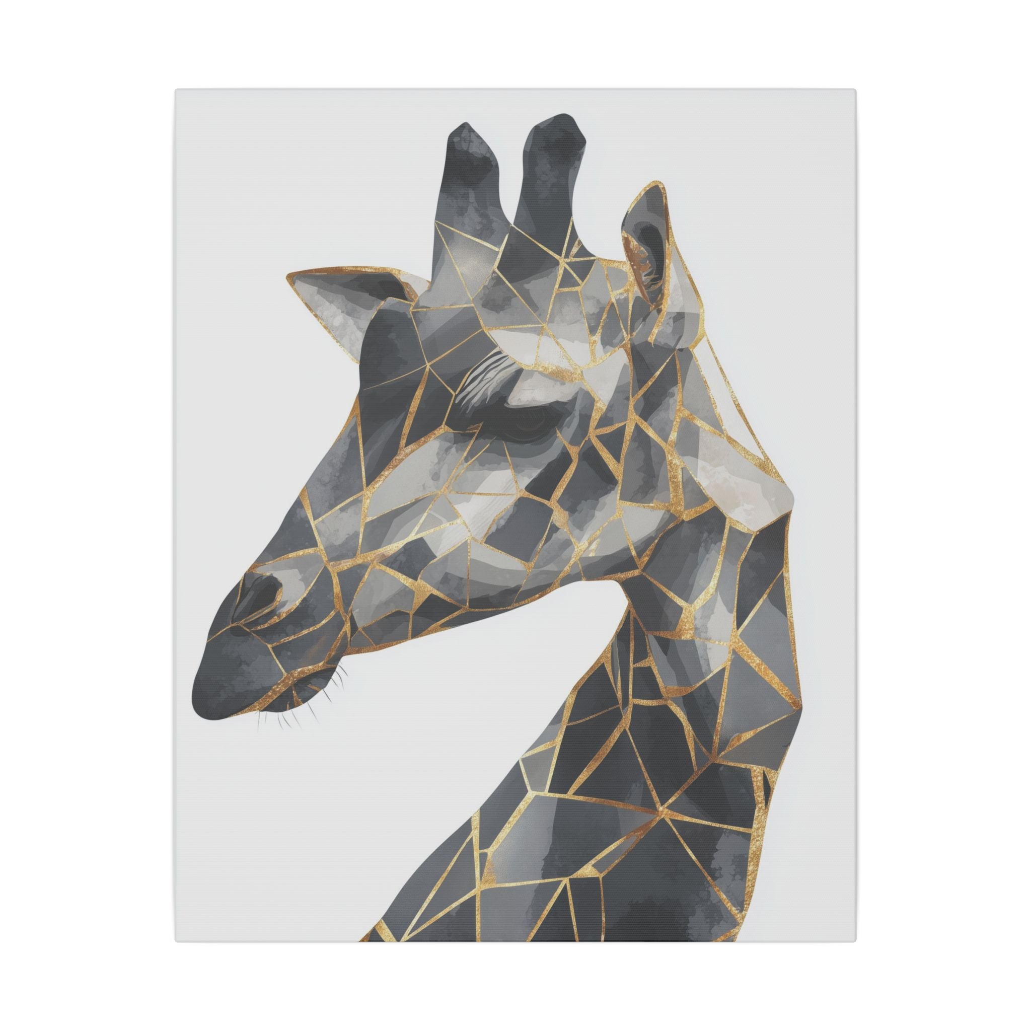 Geometric Giraffe: Modern Mosaic Art, Angular Wildlife Portrait, Monochromatic Polygon Design   |  Personalized & Custom Orders Available