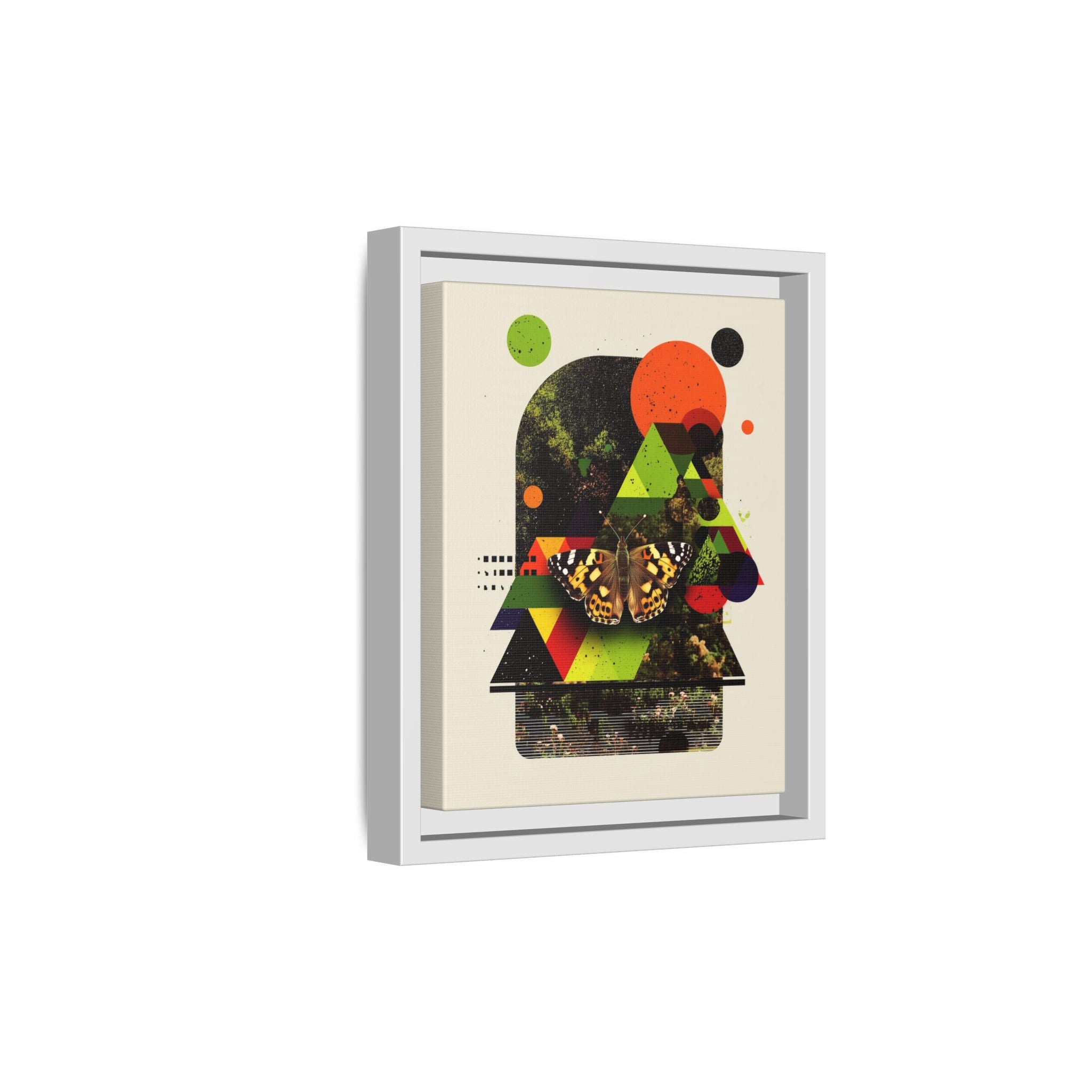 Metamorphic Geometries Framed Print: Digital Nature Collage, Butterfly Abstract Design   |   Custom Orders Available