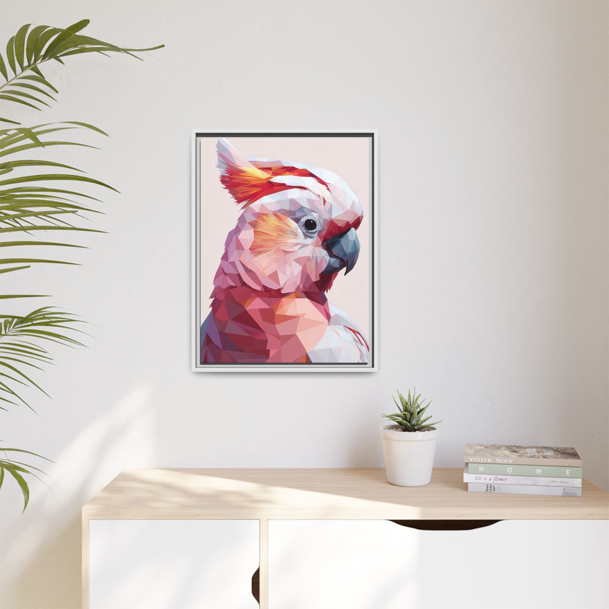 Geometric Cockatoo Portrait: Low-Poly Bird Art, Vibrant Abstract Illustration   |    Custom Orders Available