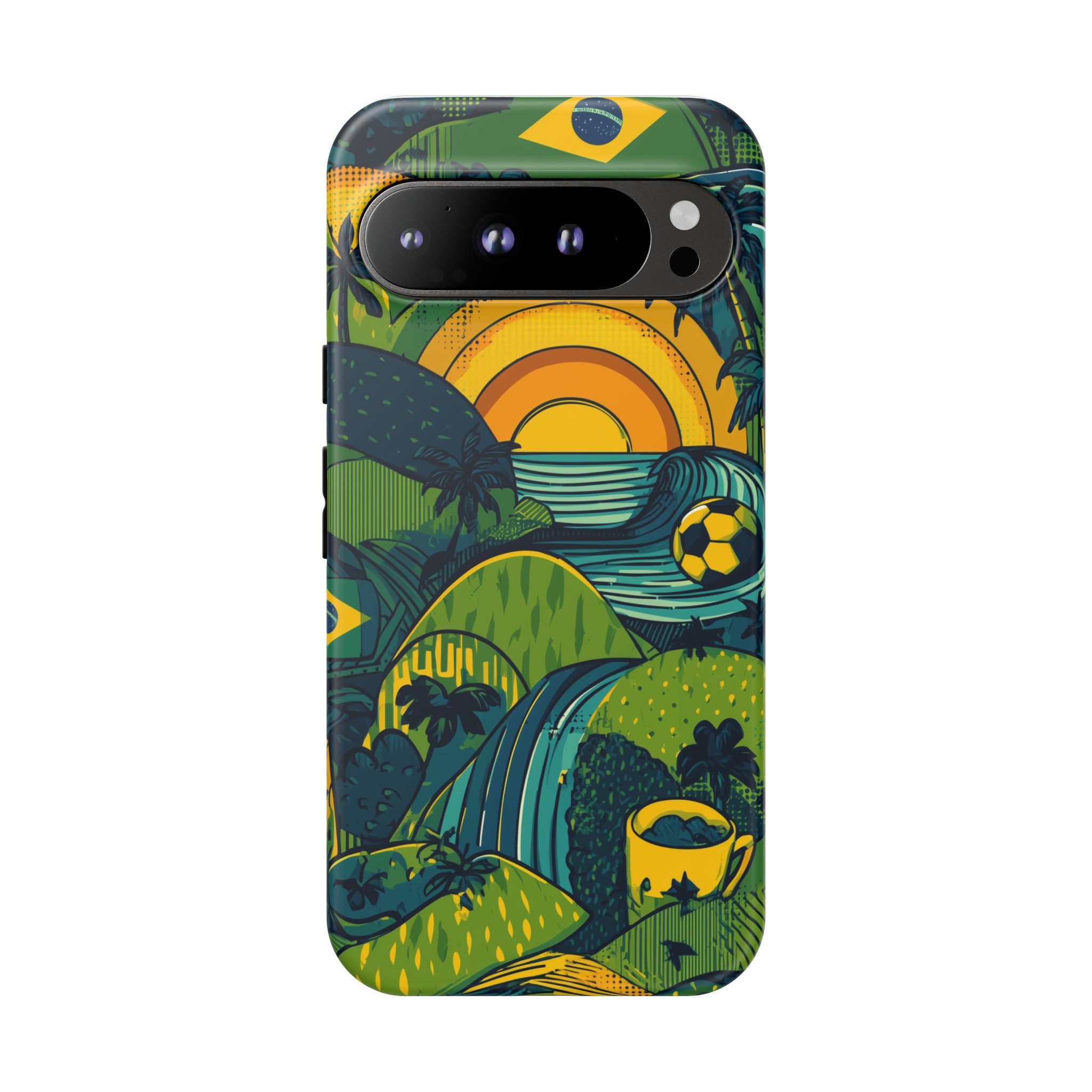 Brazil Tough Cases: Sporty Tropical Phone Case, Fun Beach Vibe Phone Accessory, Summer Travel Gift, Colorful Phone Cover, Casual Style Tech