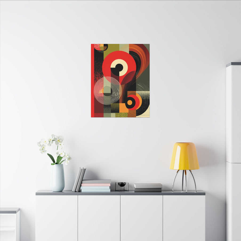 Geometric Convergence: Mid-Century Modern Abstract, Constructivist Design Principles, Bold Chromatic Composition   |   Custom Orders