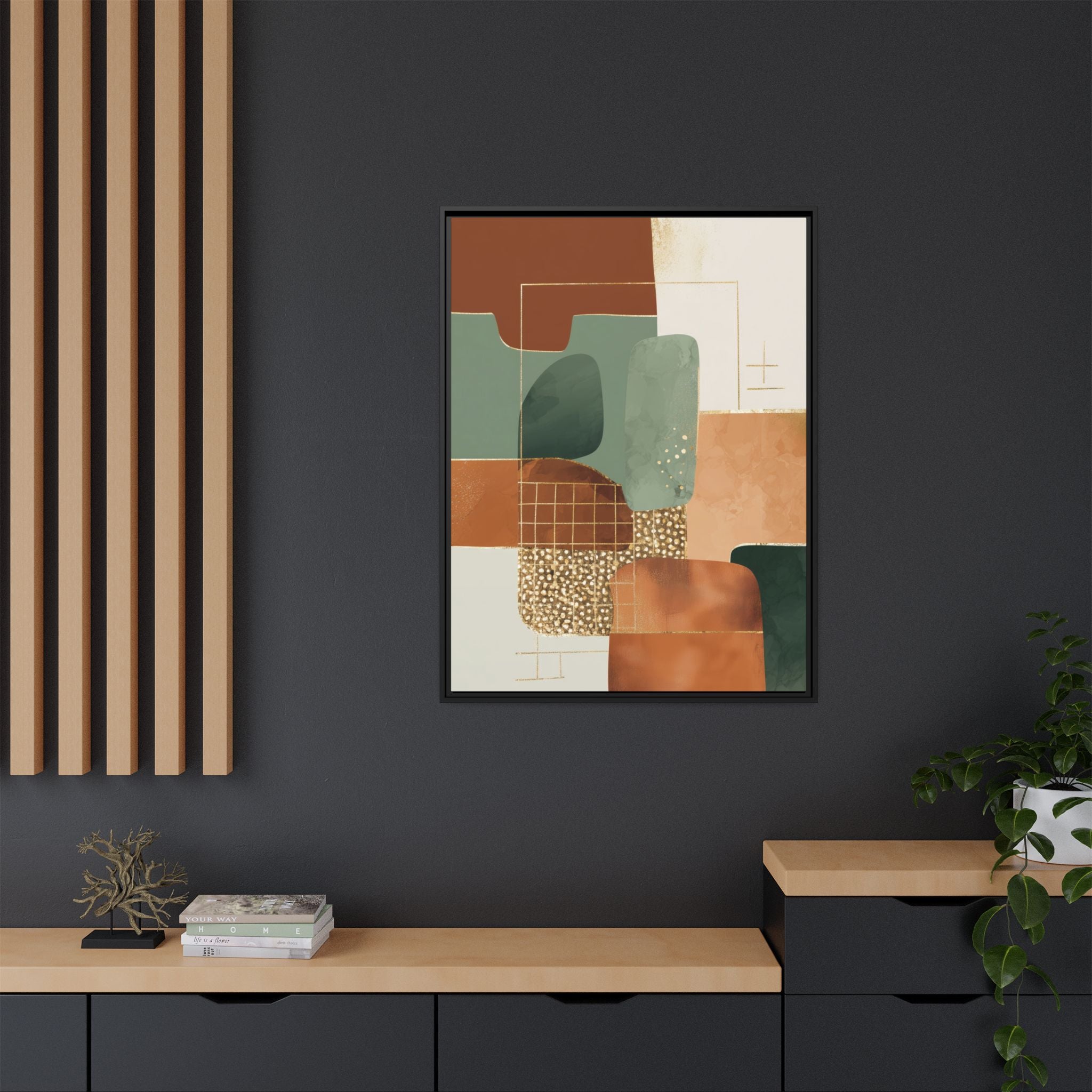 Geometric Harmony: Abstract Minimalist Art, Mid-Century Modern Design, Organic Shapes Composition   |   Custom Orders Accepted