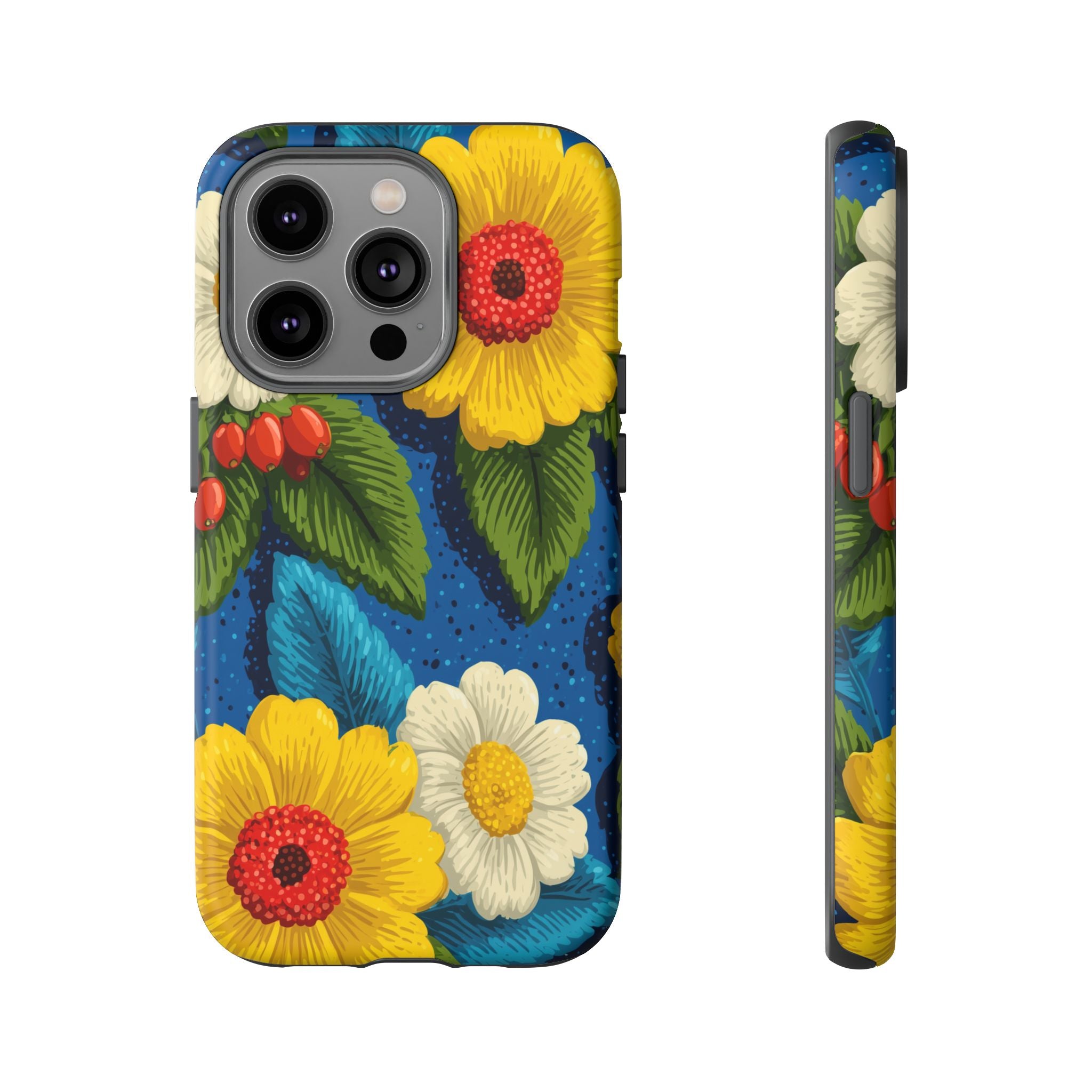 Summer Tough Cases: Floral Fine Art Phone Case, Fun Beach Vibe Phone Accessory, Summer Travel Gift, Colorful Phone Cover, Casual Style Tech