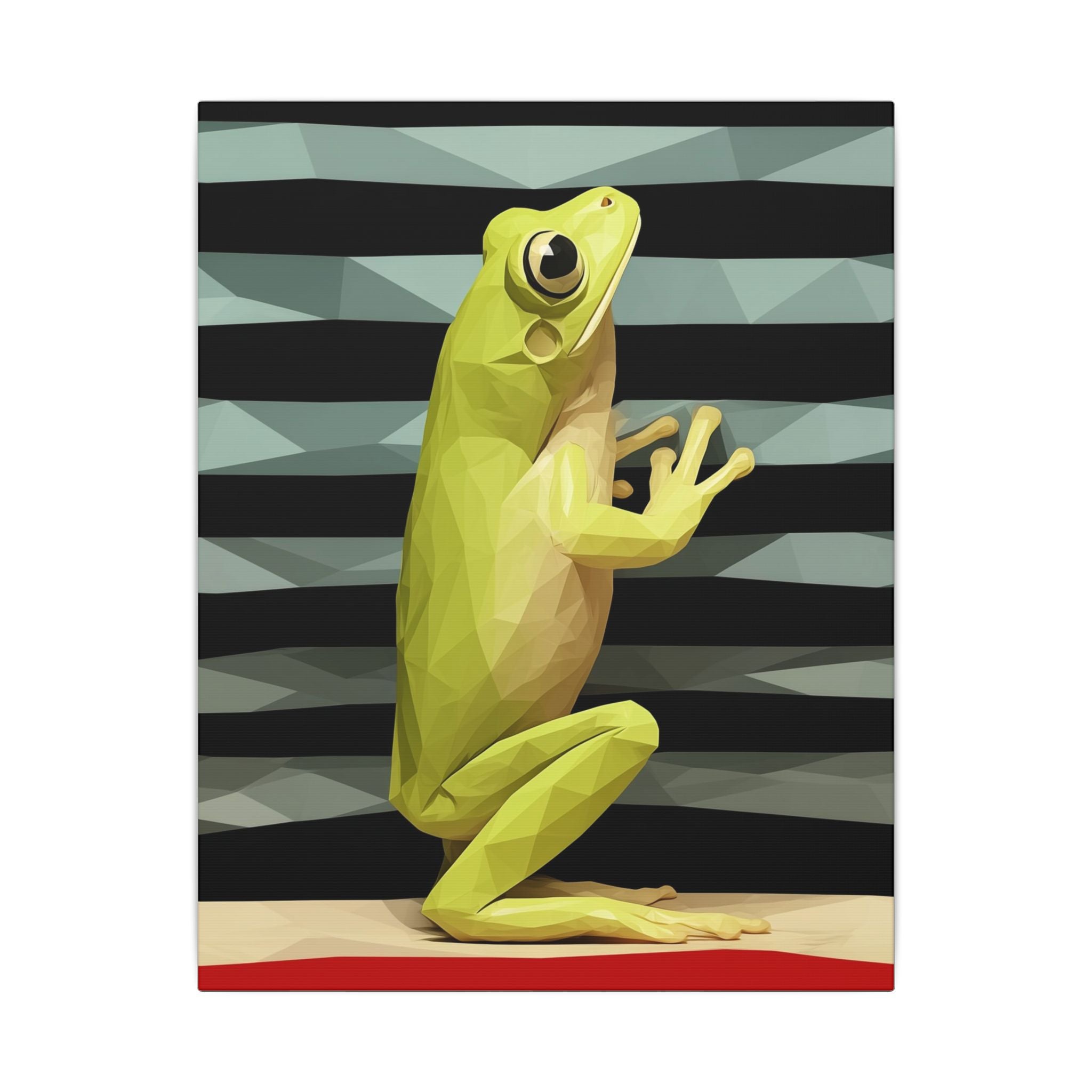 Geometric Frog: Low-Poly Digital Art, Vibrant Yellow Amphibian Illustration   |    Custom Orders Available