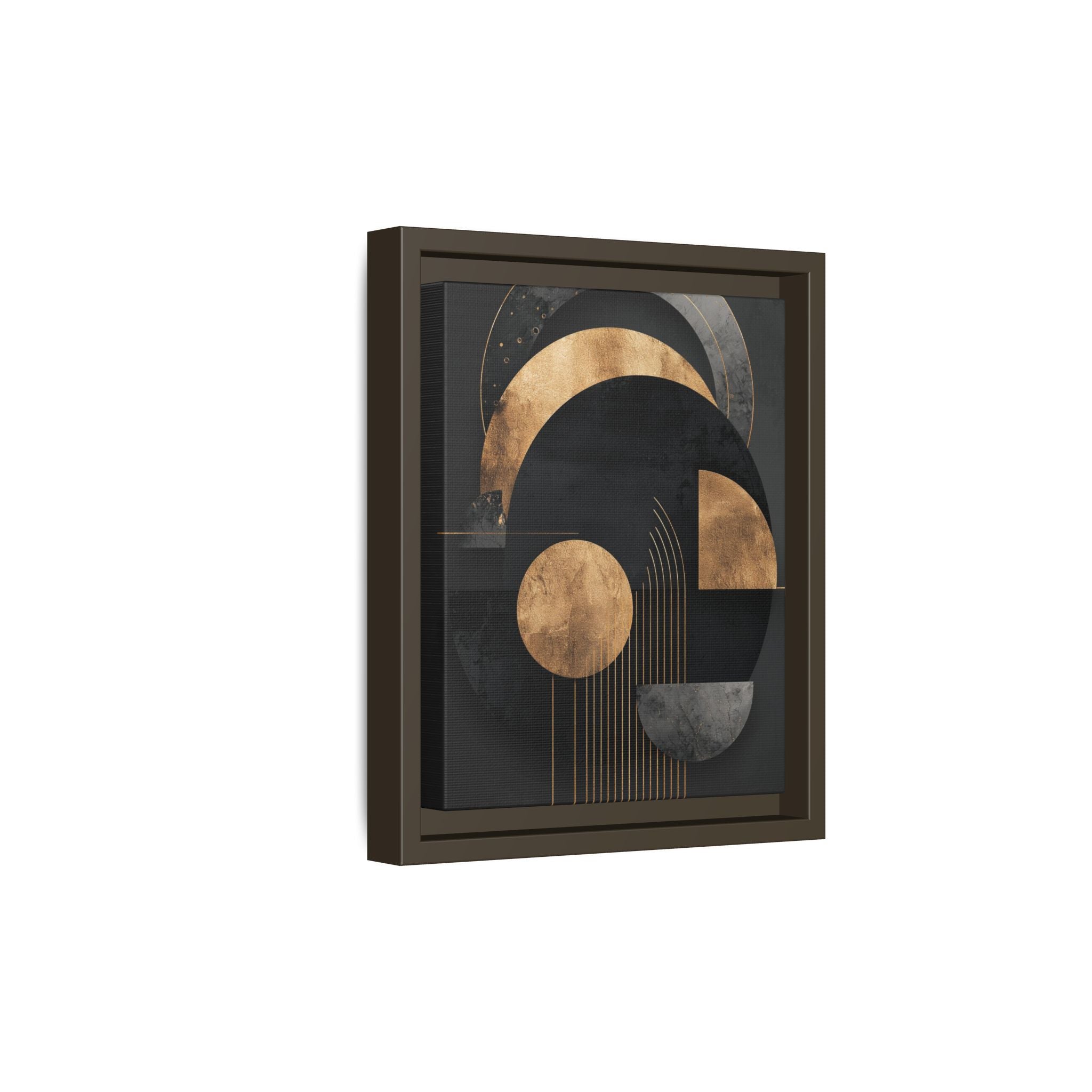 Geometric Resonance: Abstract Gold and Black Design, Minimalist Architectural Art, Modern Metallic Composition   |   Custom Orders Accepted