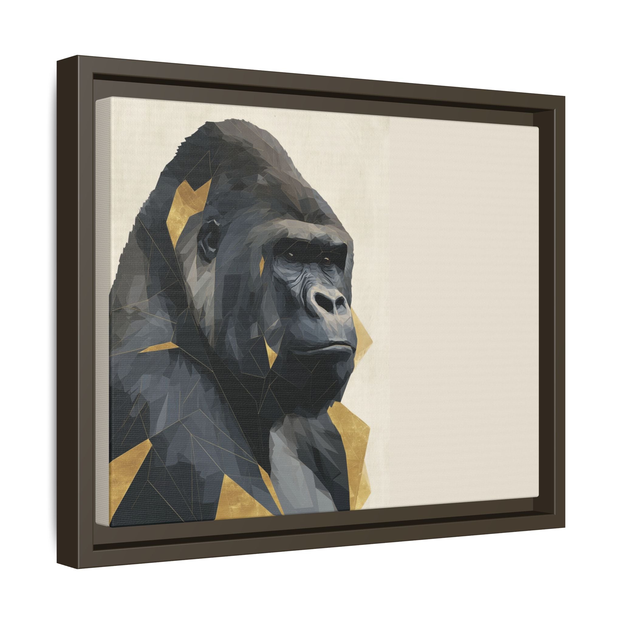 Primal Geometry: Polygonal Gorilla Portrait, Modern Metallic Wildlife Art   |  Personalized & Custom Orders Available