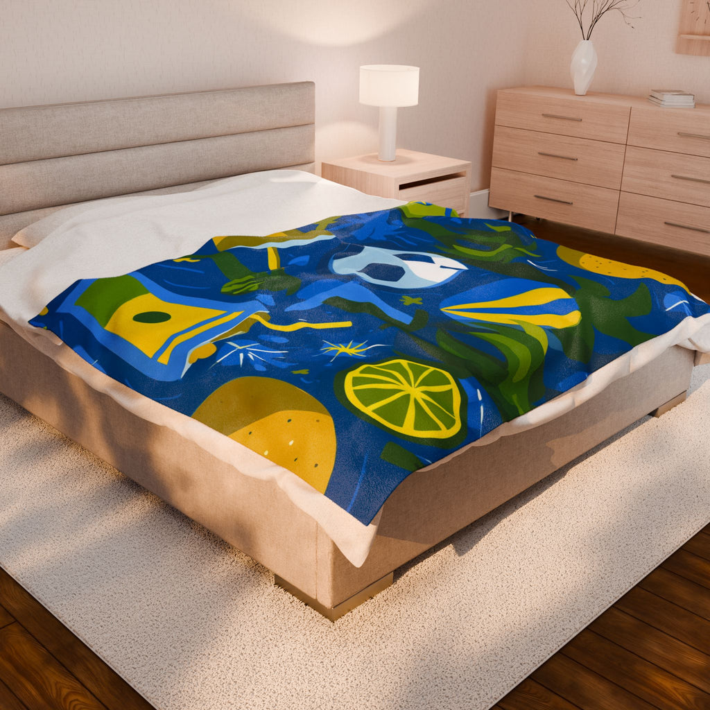 Brazil Summer Bliss Quilt Doona Duvet Cover : Tropical Paradise Vibes, Graphic Design Sunshine Illustration   |   Custom Orders Accepted