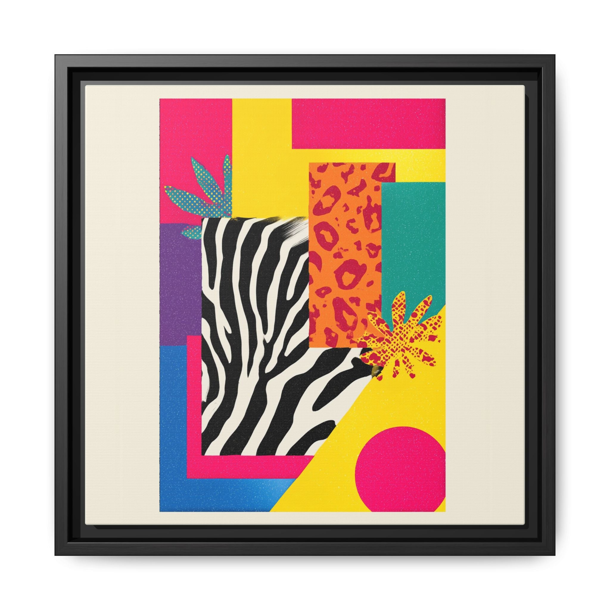 Zebra Stripes & Leopard Spots: 80s Pop Art Design, Memphis Style Graphic, Geometric Color Block Pattern   |   Custom Orders Accepted
