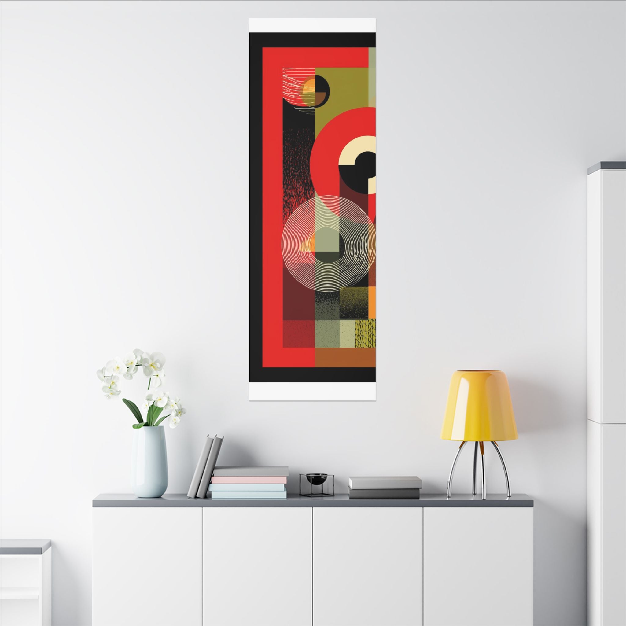 Geometric Convergence: Mid-Century Modern Abstract, Constructivist Design Principles, Bold Chromatic Composition   |   Custom Orders