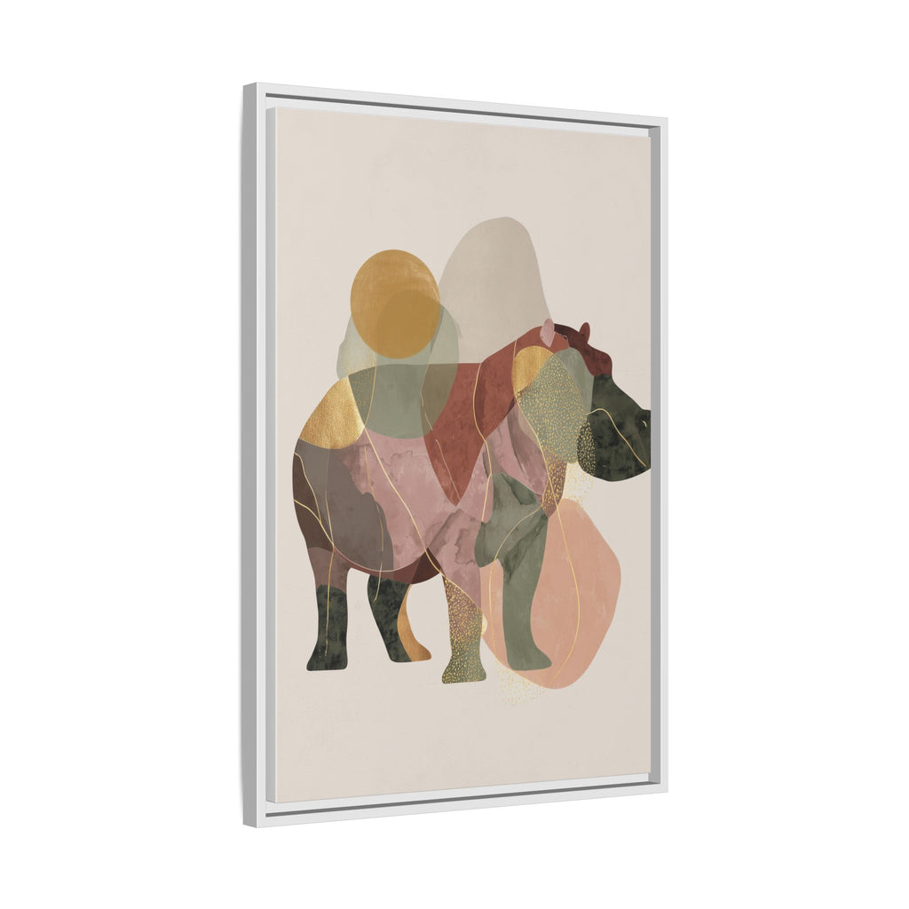 Geometric Hippo: Abstract Animal Art, Modern Watercolor Shapes   |  Personalized & Custom Orders Available
