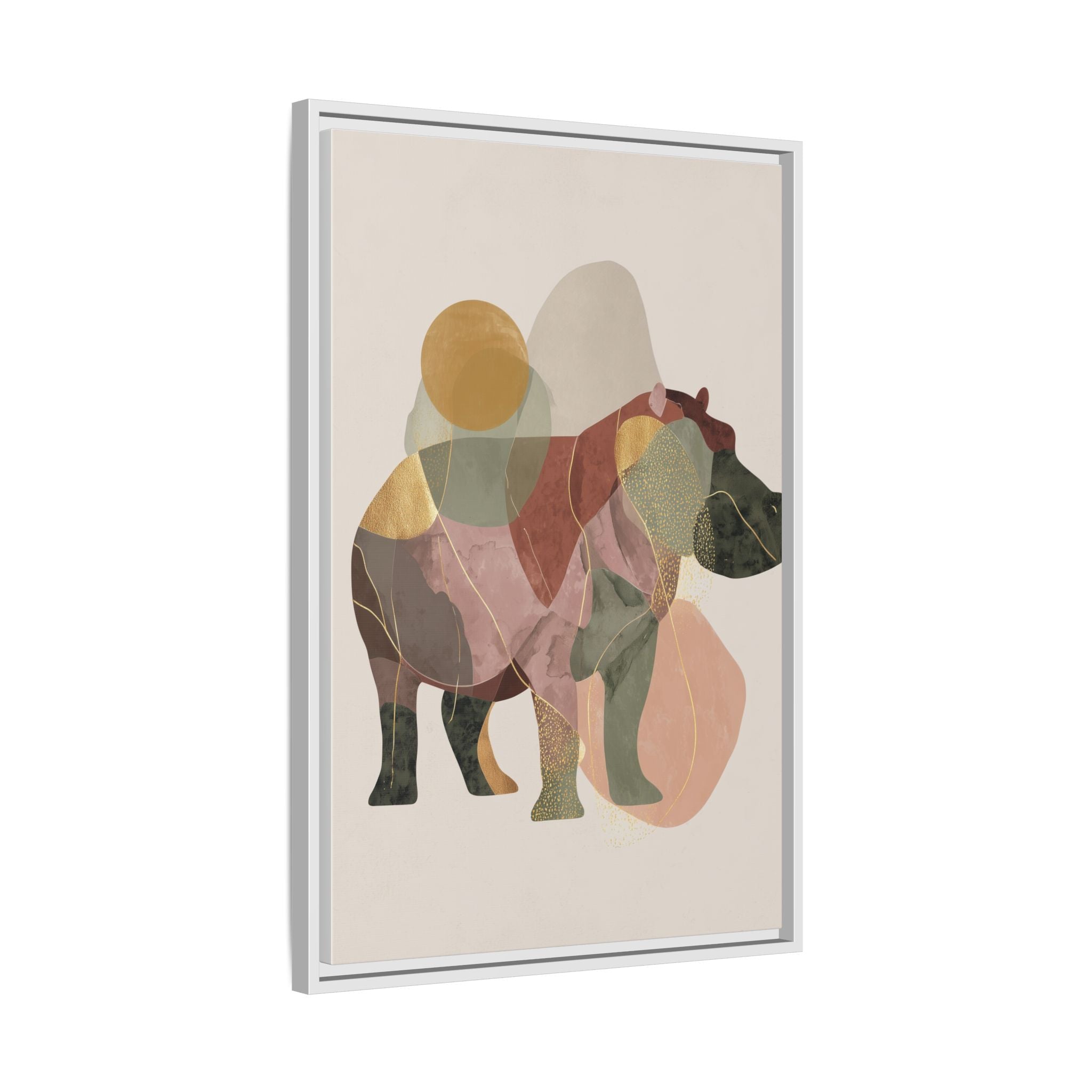 Geometric Hippo: Abstract Animal Art, Modern Watercolor Shapes   |  Personalized & Custom Orders Available