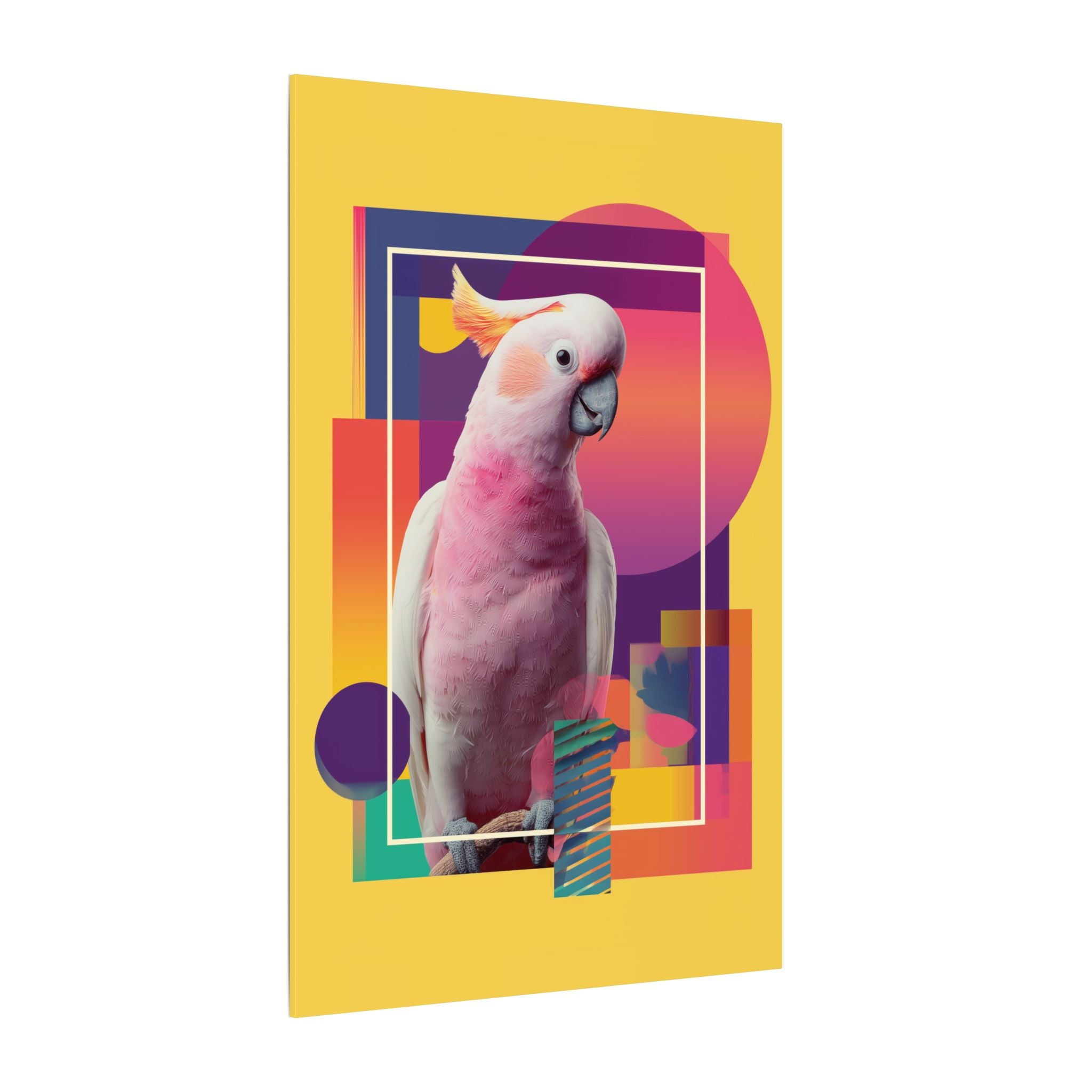 Geometric Cockatoo: Pop Art Wildlife Portrait, Modern Graphic Design Illustration   |    Custom Orders Available