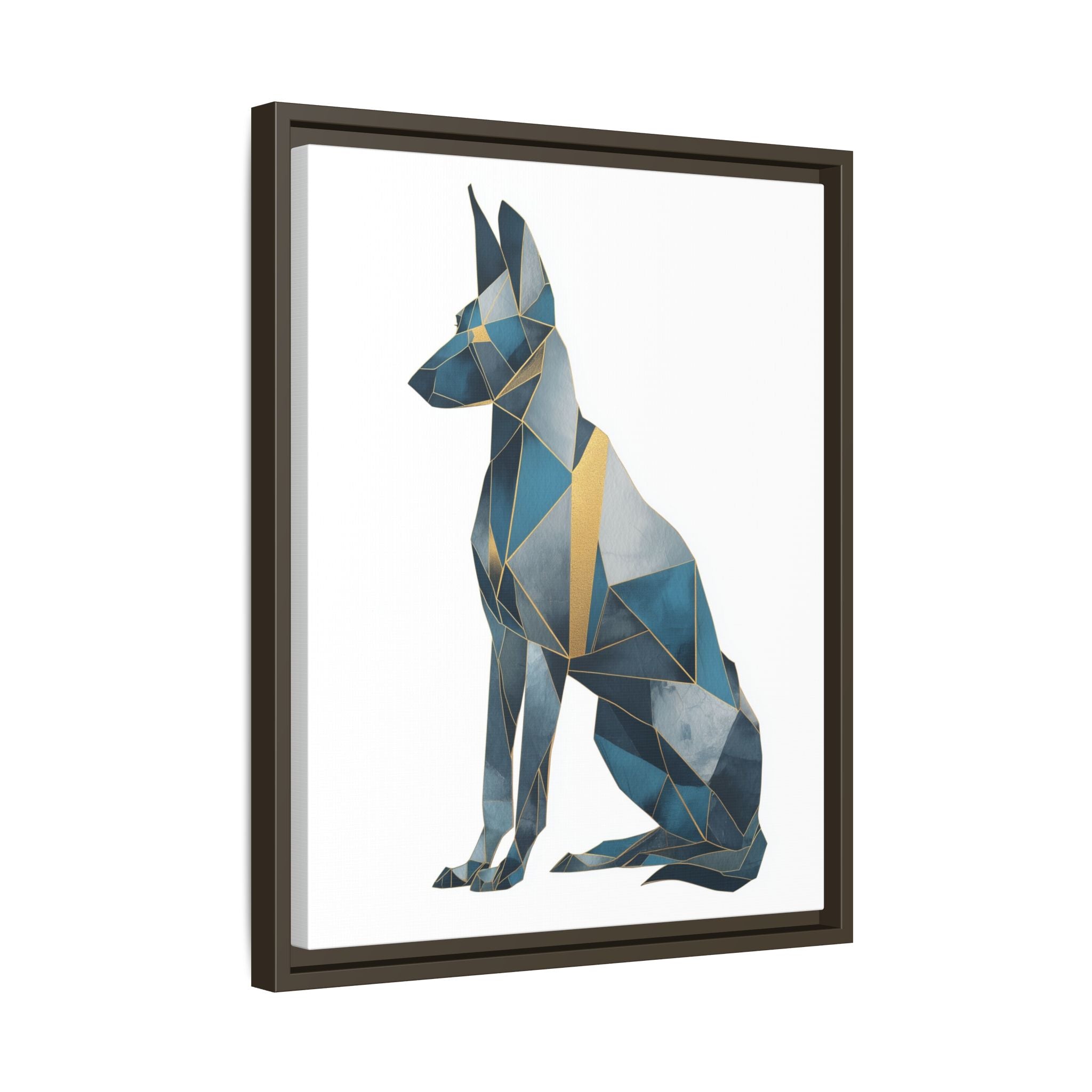Geometric Canine Mosaic: Fractured Blue Shepherd, Modern Polygonal Art   |  Personalized & Custom Orders Available