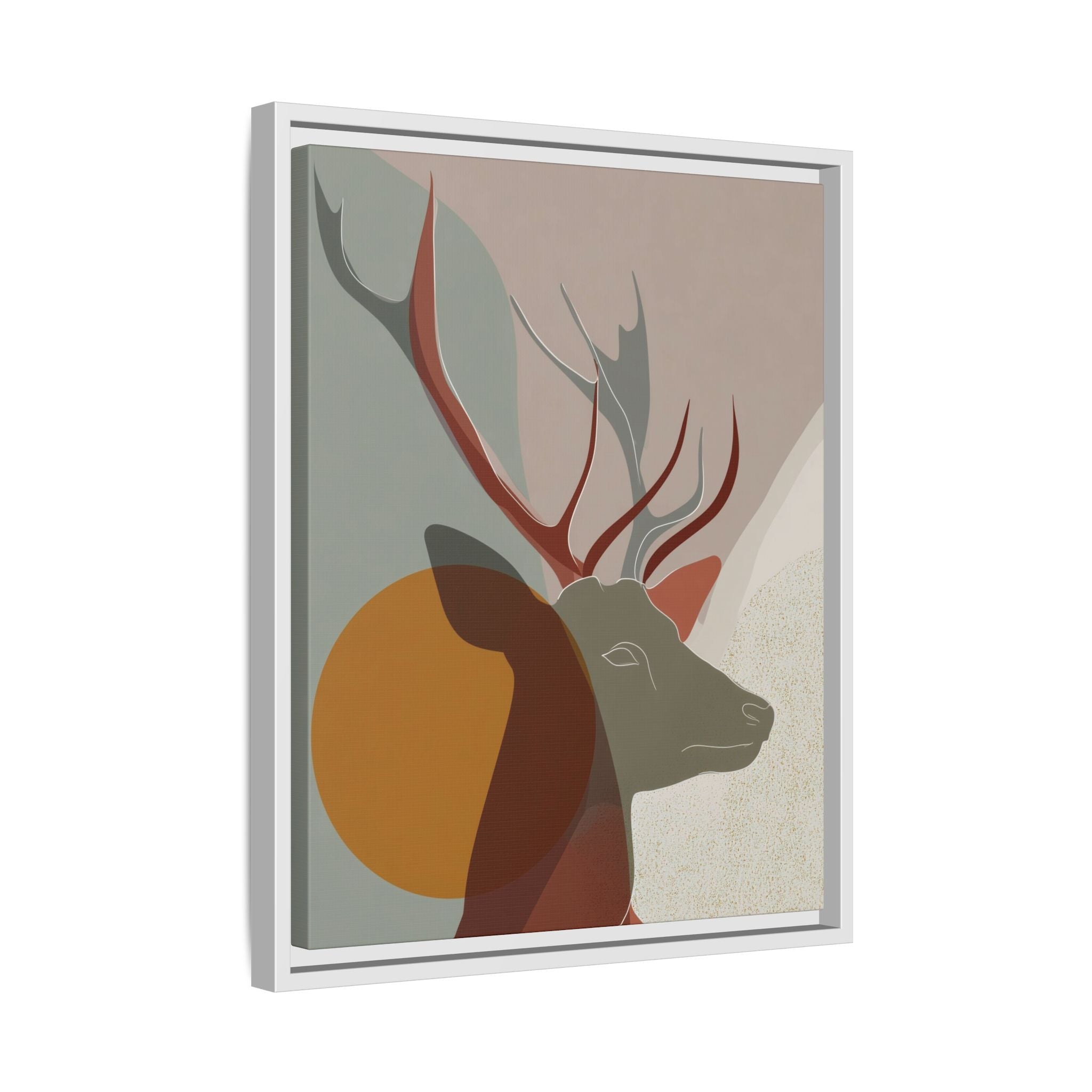Rustic Reverie Framed Print : Minimalist Deer Profile, Contemporary Graphic Art Print   |  Personalized & Custom Orders Available