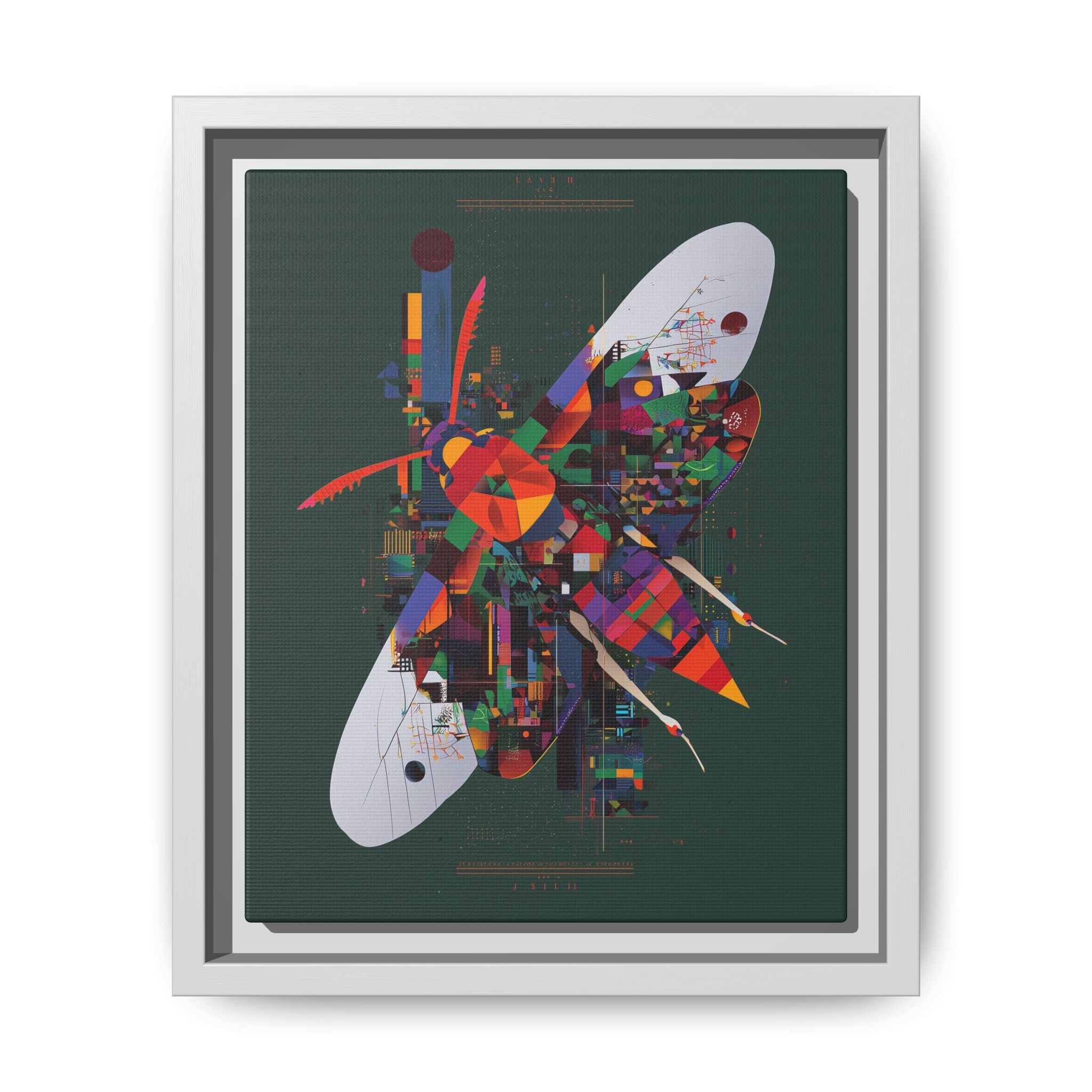 Geometric Metamorphosis Framed Print: Urban Nature Mosaic, Abstract Butterfly Fragments   |  Personalized & Custom Orders Available