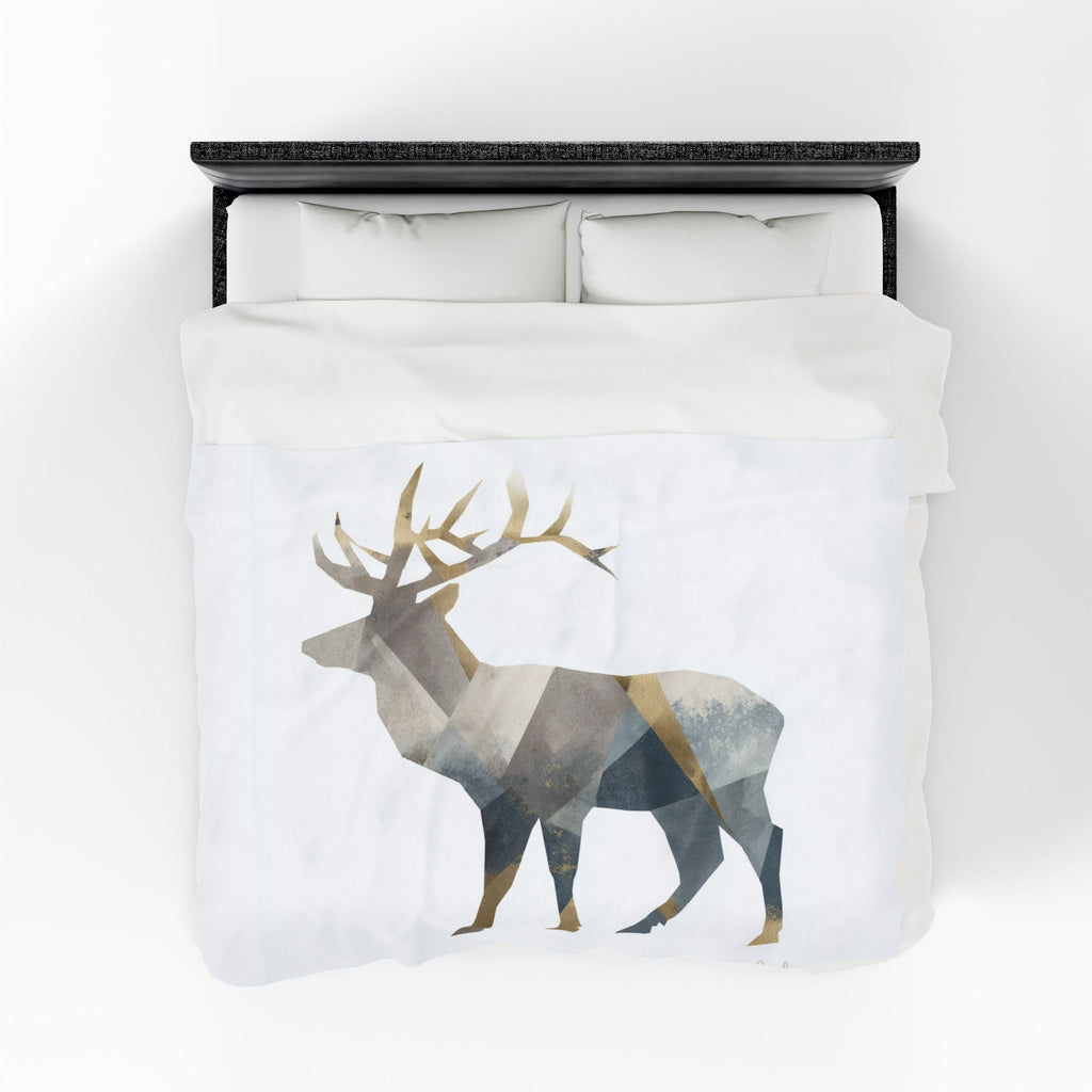 Geometric Elk Bedding, Abstract Wilderness, Modern Minimalist Design   |  Personalized & Custom Orders Availabl