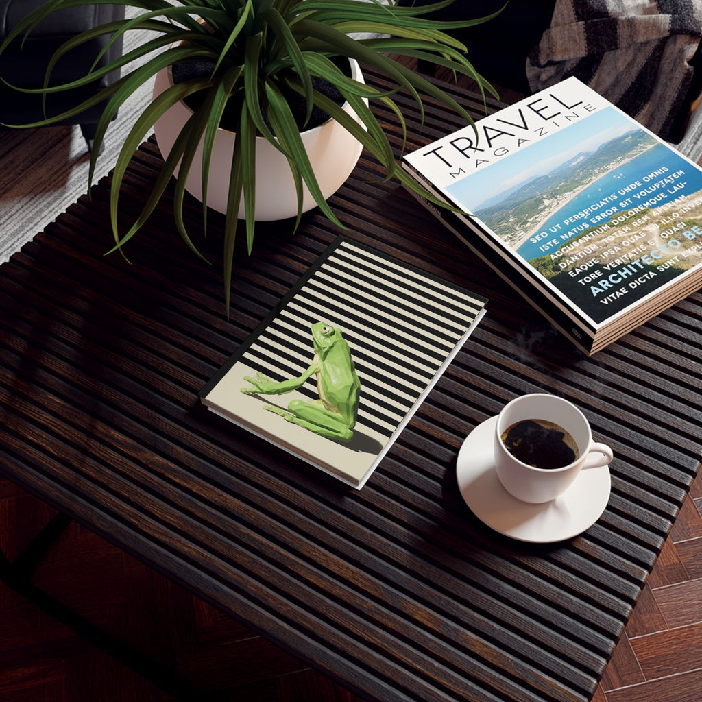 Personalized Geometric Frog Journal : Low-Poly Nature Study, Minimalist Wildlife Design Personalized Journal   |    Custom Orders Accepted