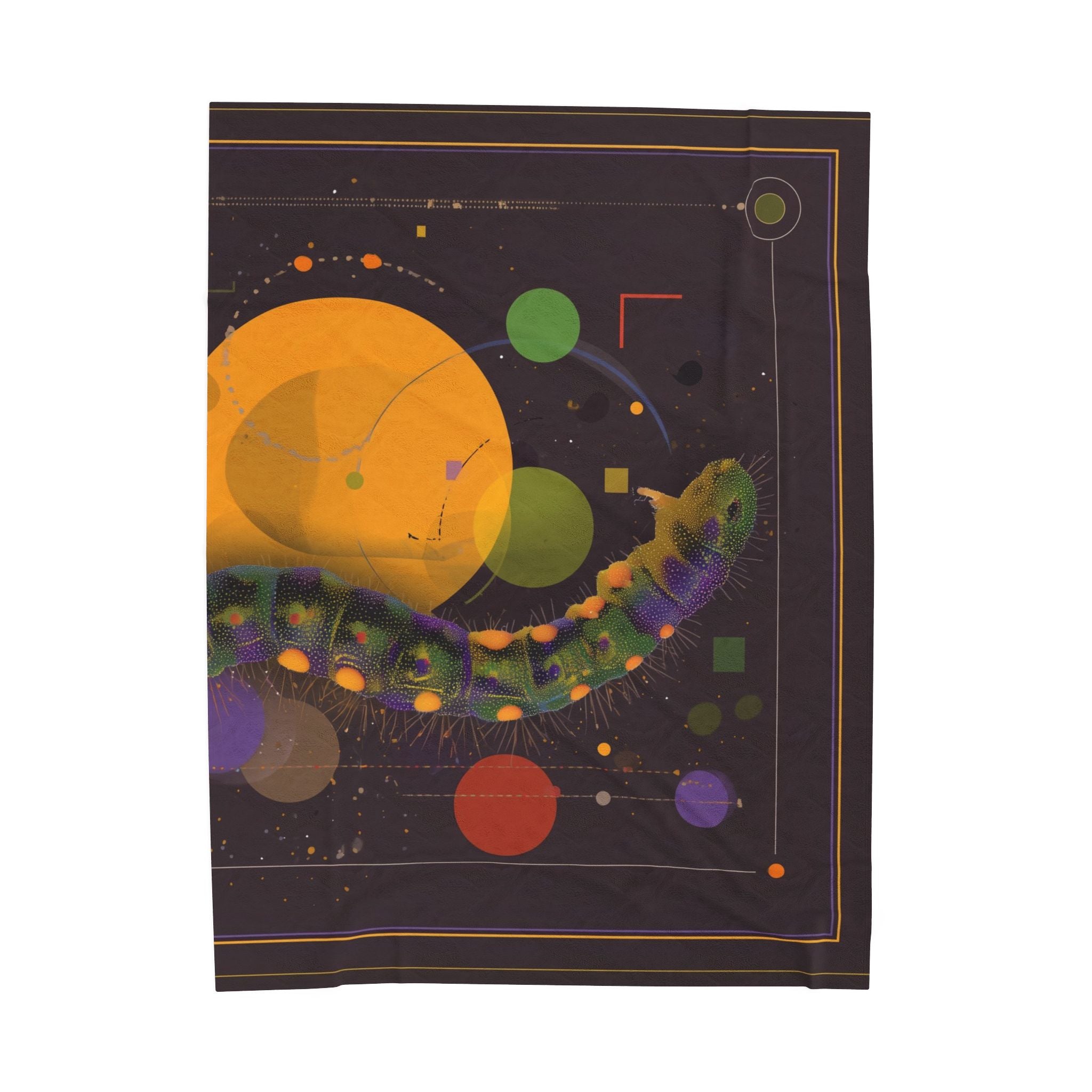 Metamorphosis Cosmic: Geometric Caterpillar Study, Digital Sci-Art Illustration   |    Custom Orders Available