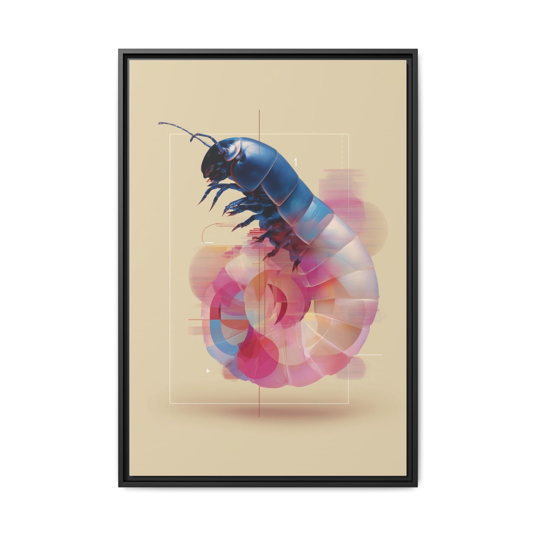 Exoskeleton Enigma: Digital Glitch Isopod, Metallic Crustacean Portrait   |  Personalized & Custom Orders Available