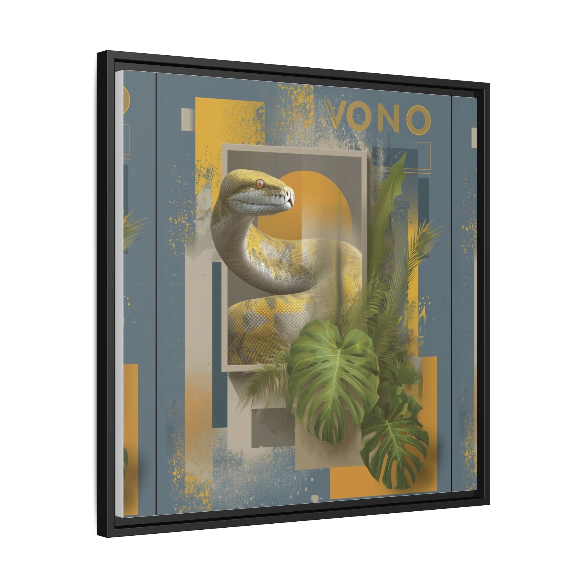 Serpent of Geometric Dimensions: Tropical Vono Design, Abstract Wildlife Art   |  Personalized & Custom Orders Available