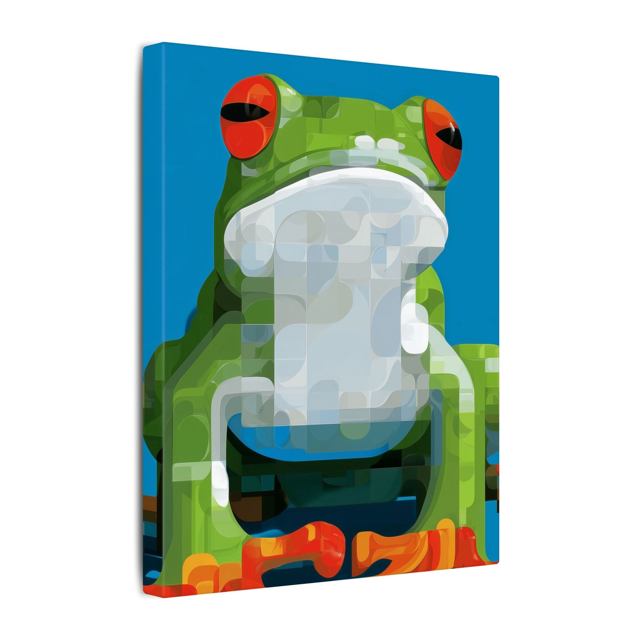 Pixelated Amphibian: Geometric Frog Design, Digital Mosaic Art   |    Custom Orders Available