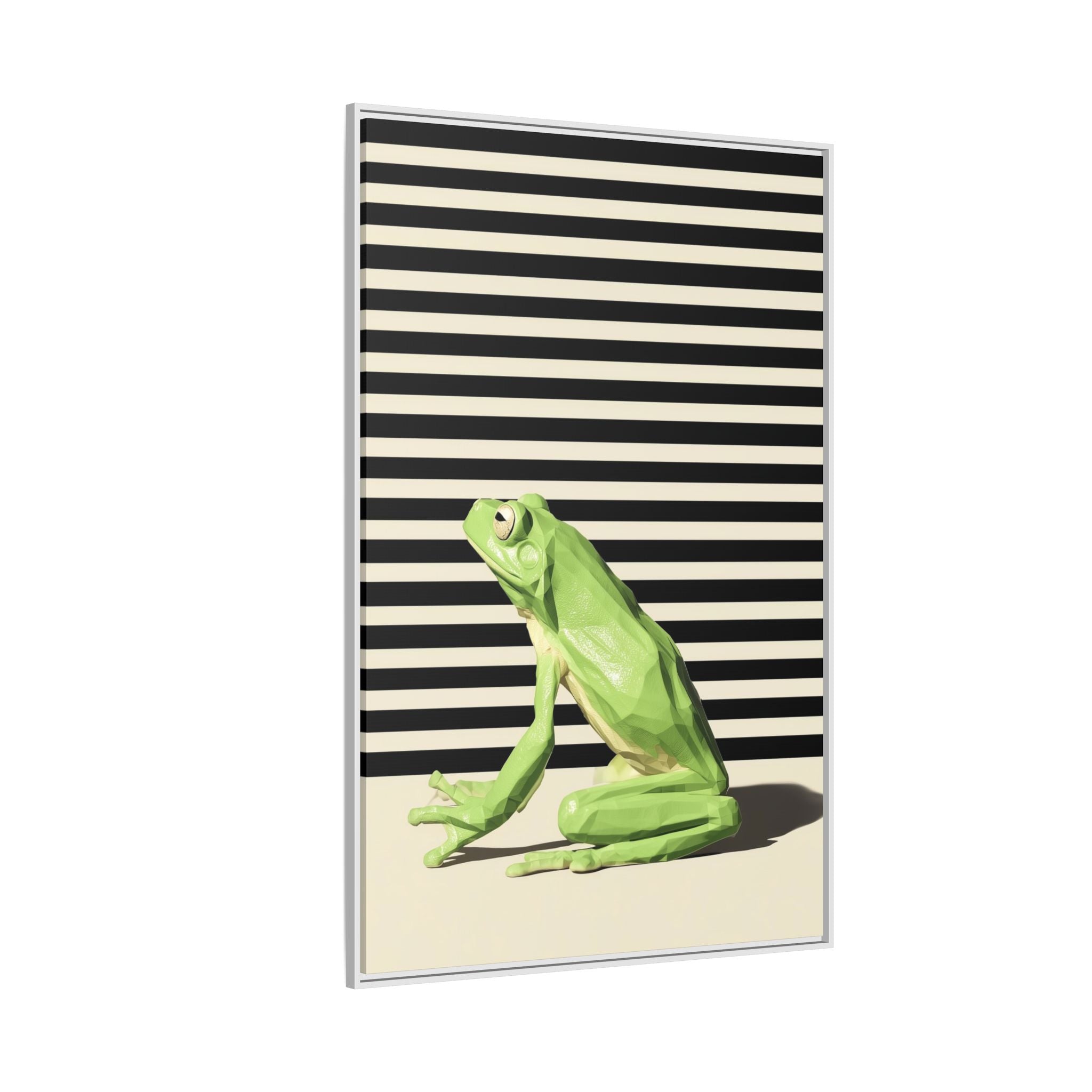 Geometric Frog Framed Print : Low-Poly Amphibian Design, Contemporary Minimalist Art   |  Personalized & Custom Orders Available