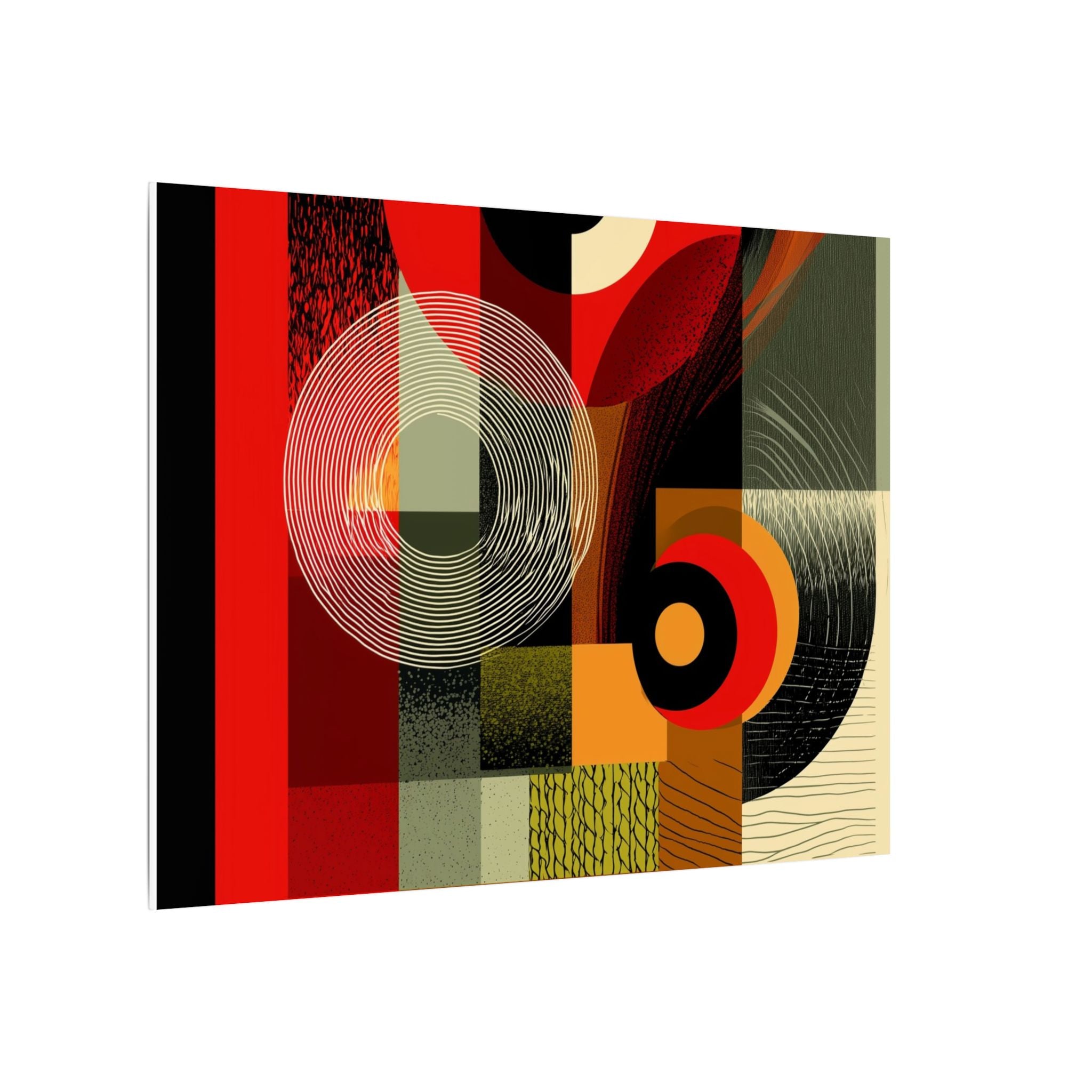 Geometric Convergence: Mid-Century Modern Abstract, Constructivist Design Principles, Bold Chromatic Composition   |   Custom Orders