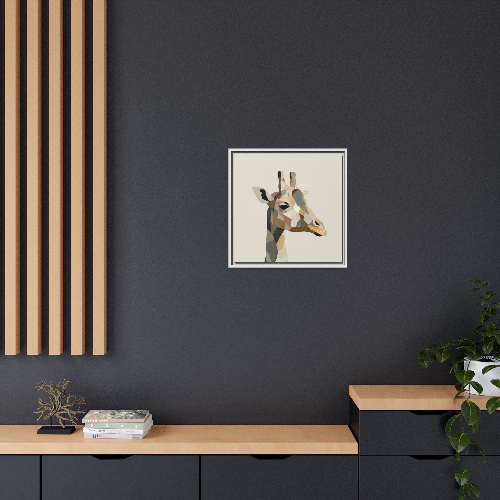 Geometric Giraffe: Cubist Wildlife Abstraction, Polygon Animal Portrait   |  Personalized & Custom Orders Available