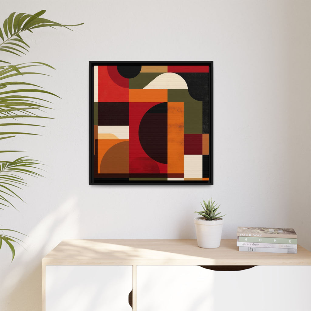 Geometric Convergence: Abstract Bauhaus Design, Constructivist Color Blocks, Architectural Art Composition   |   Custom Orders Accepted