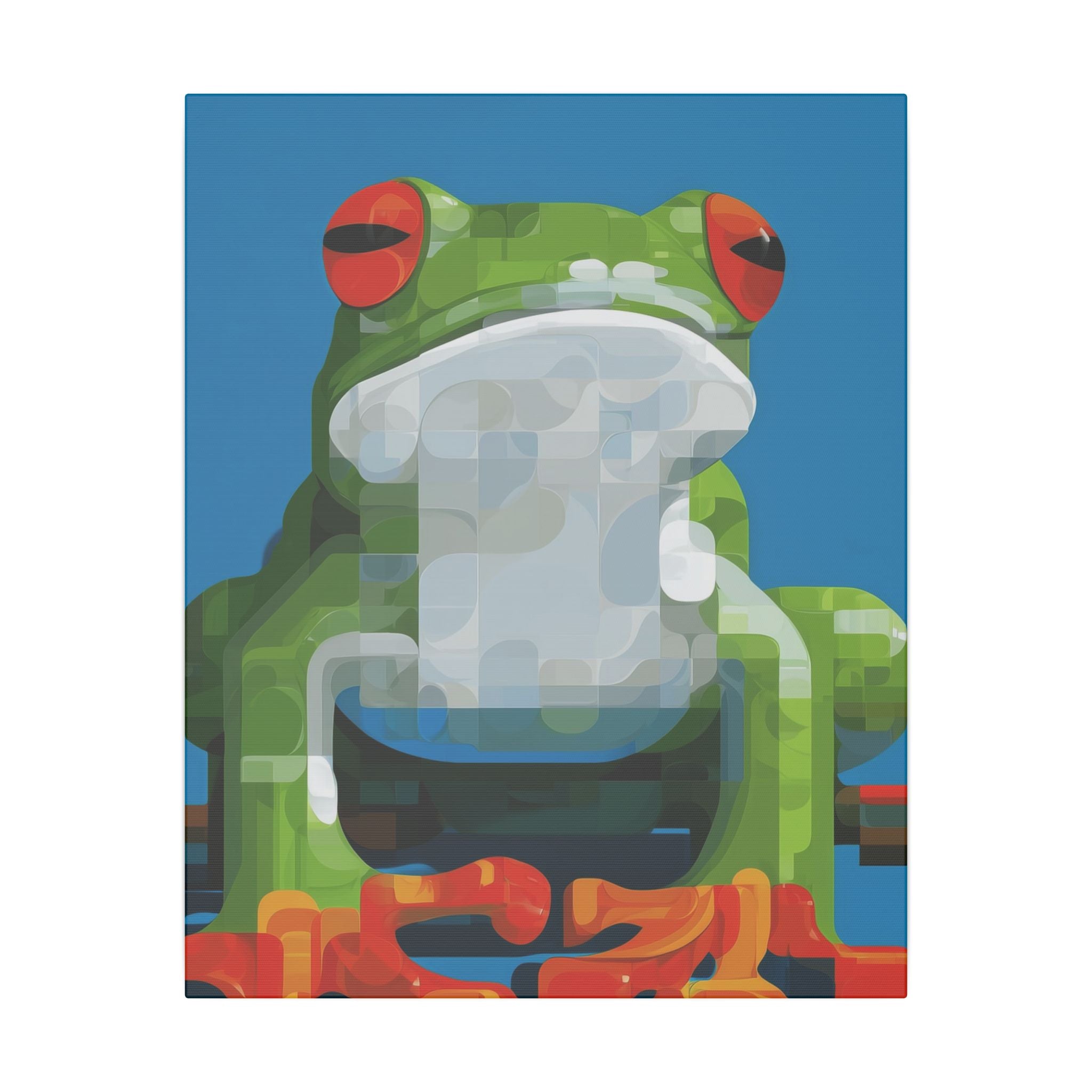 Pixelated Amphibian: Geometric Frog Design, Digital Mosaic Art   |    Custom Orders Available
