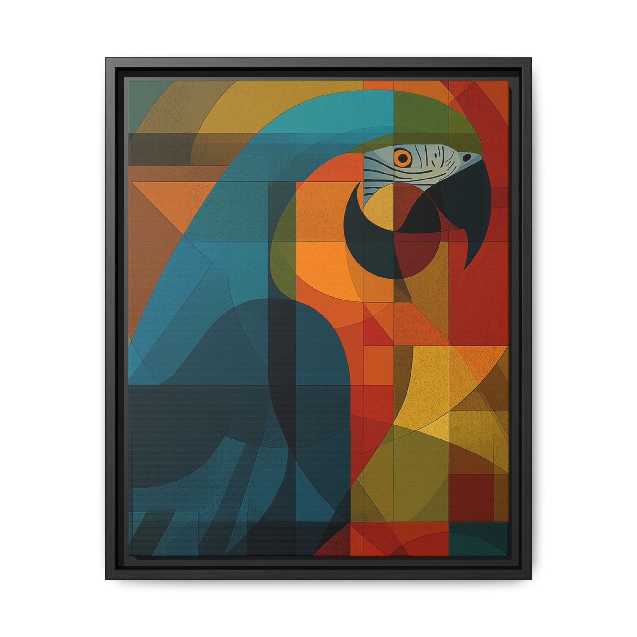 Prismatic Parrot Framed Print : Cubist Digital Geometry, Modernist Color Fragmentation   |  Personalized & Custom Orders Available