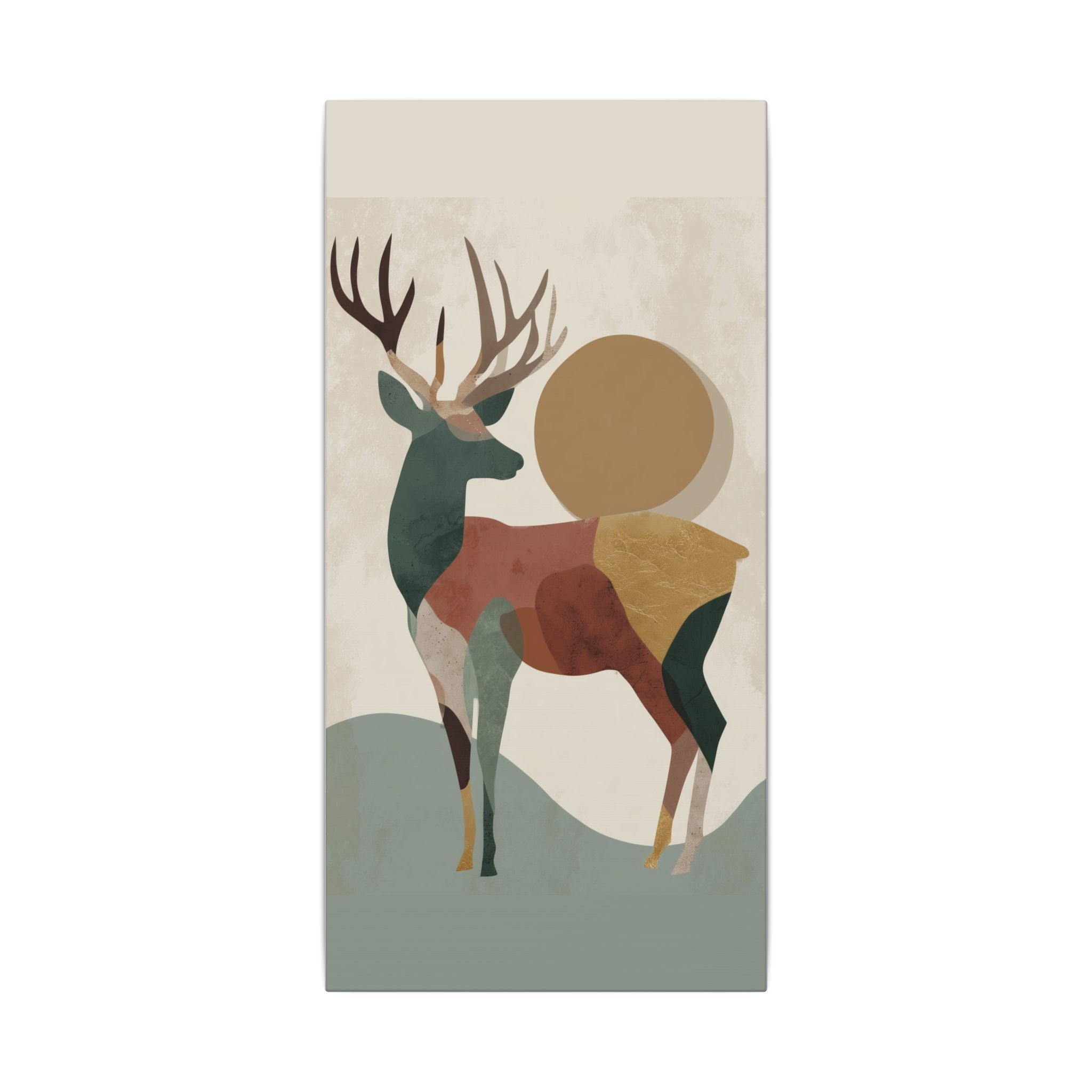 Majestic Deer Geometrica: Modern Nature Abstraction, Minimalist Wildlife Art, Earthy Tones Geometric Design   |  Personalized & Custom