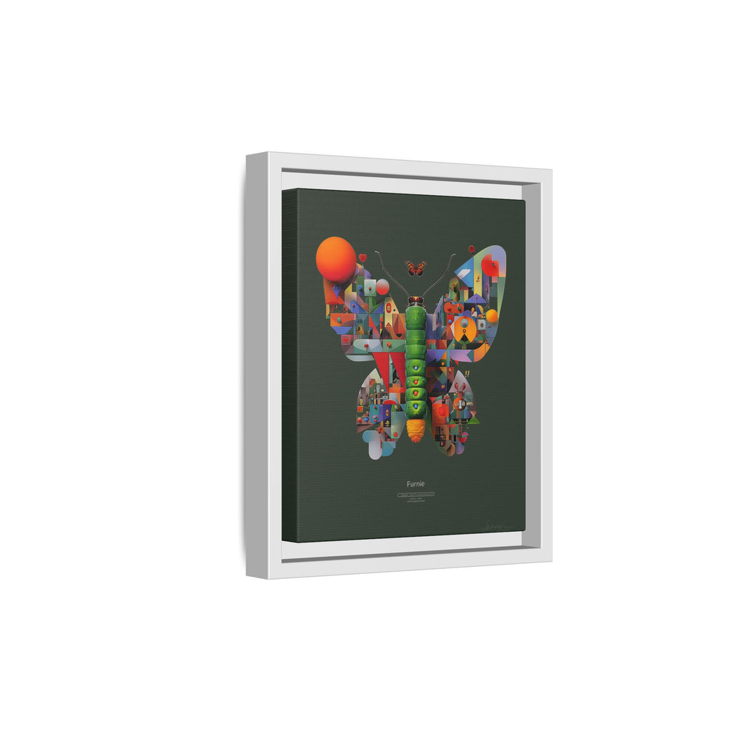Geometric Metamorphosis Framed Print : Digital Cubist Butterfly, Urban Abstract Composition   |   Custom Orders Available