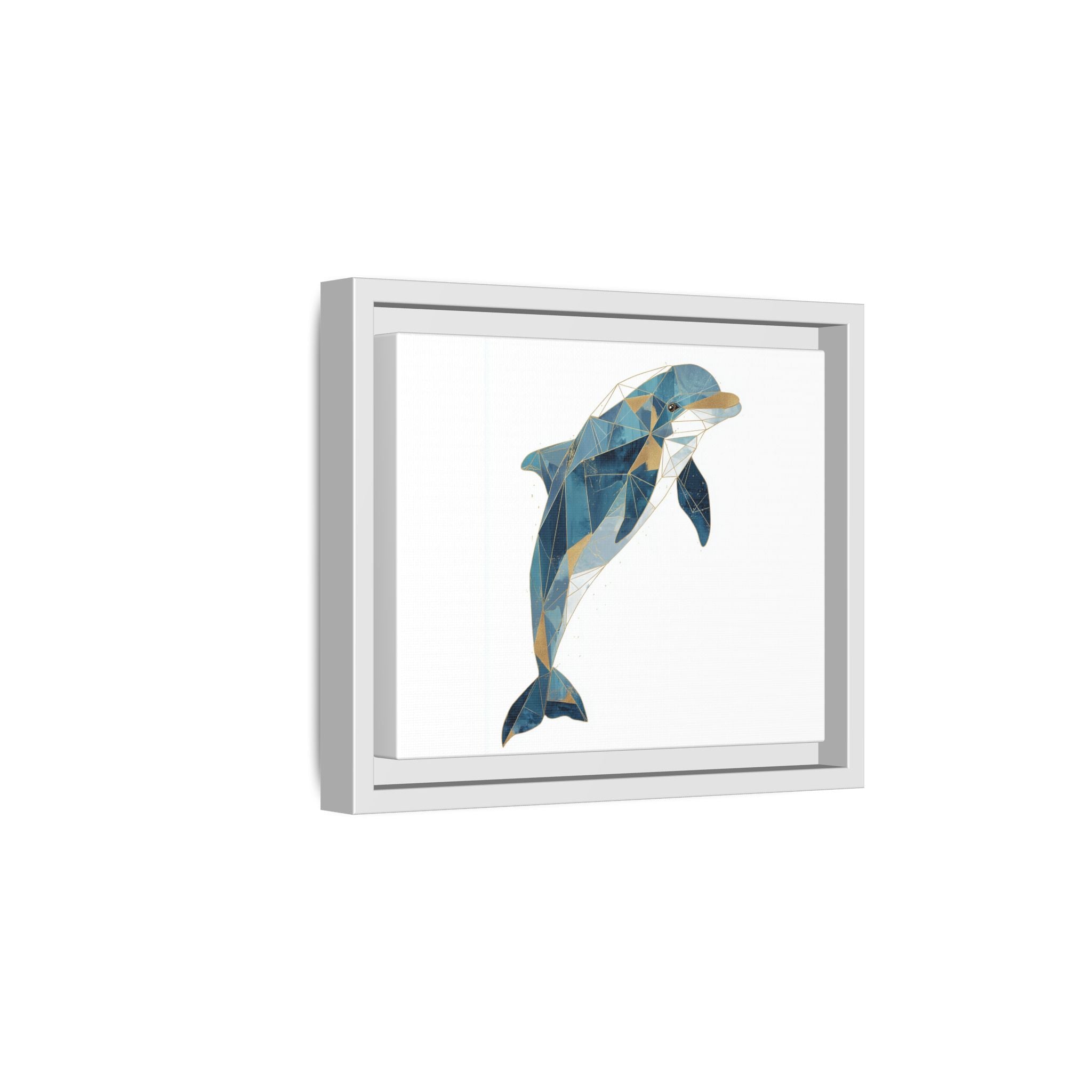 Oceanic Geometry: Dolphin in Blue Polygons, Modern Marine Art   |  Personalized & Custom Orders Available