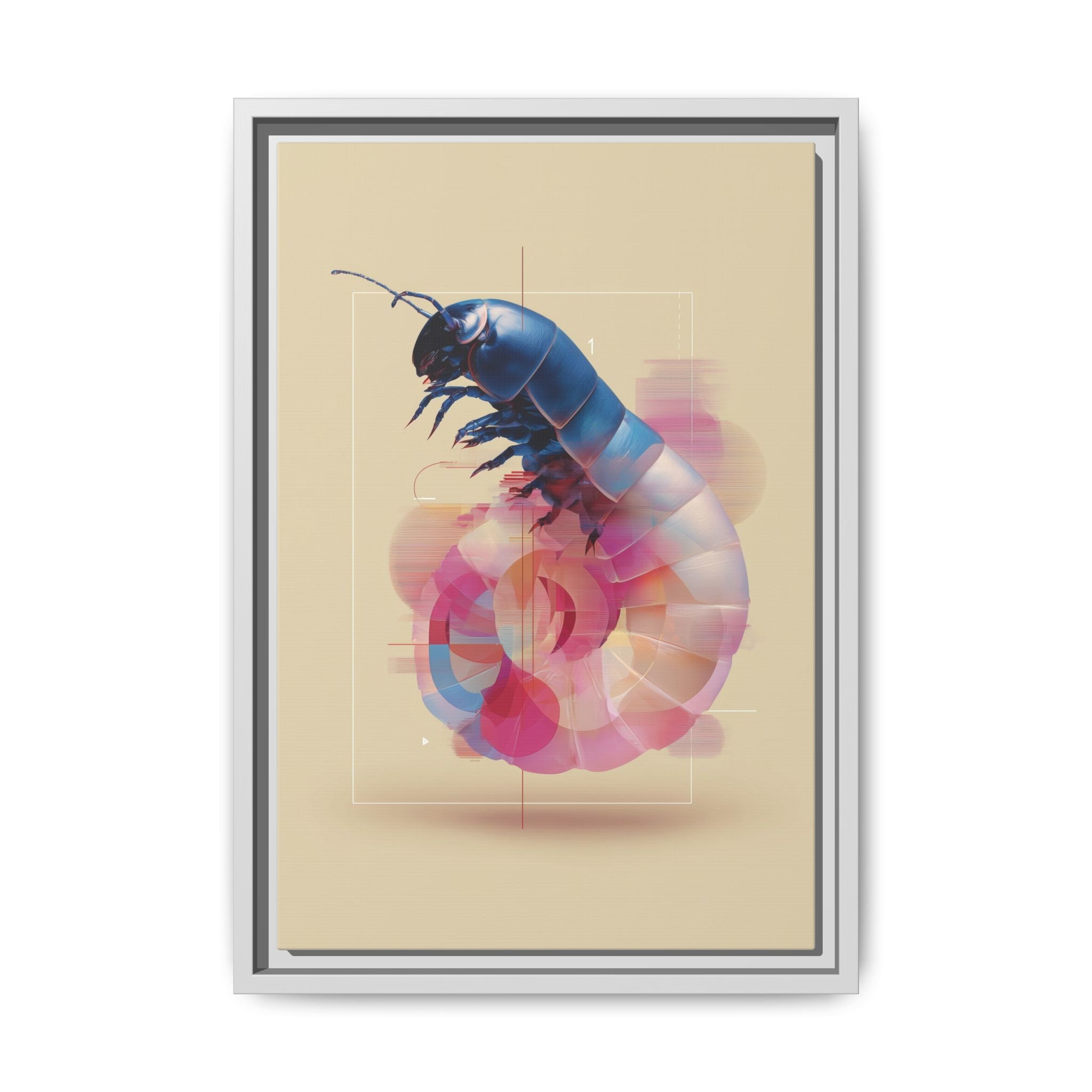 Exoskeleton Enigma: Digital Glitch Isopod, Metallic Crustacean Portrait   |  Personalized & Custom Orders Available