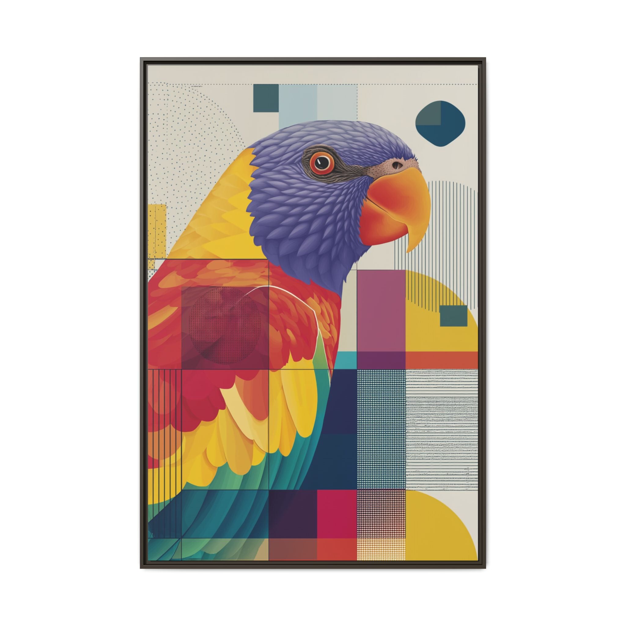 Geometric Parrot: Abstract Wildlife Art, Modern Color Block Design   |  Personalized & Custom Orders Available