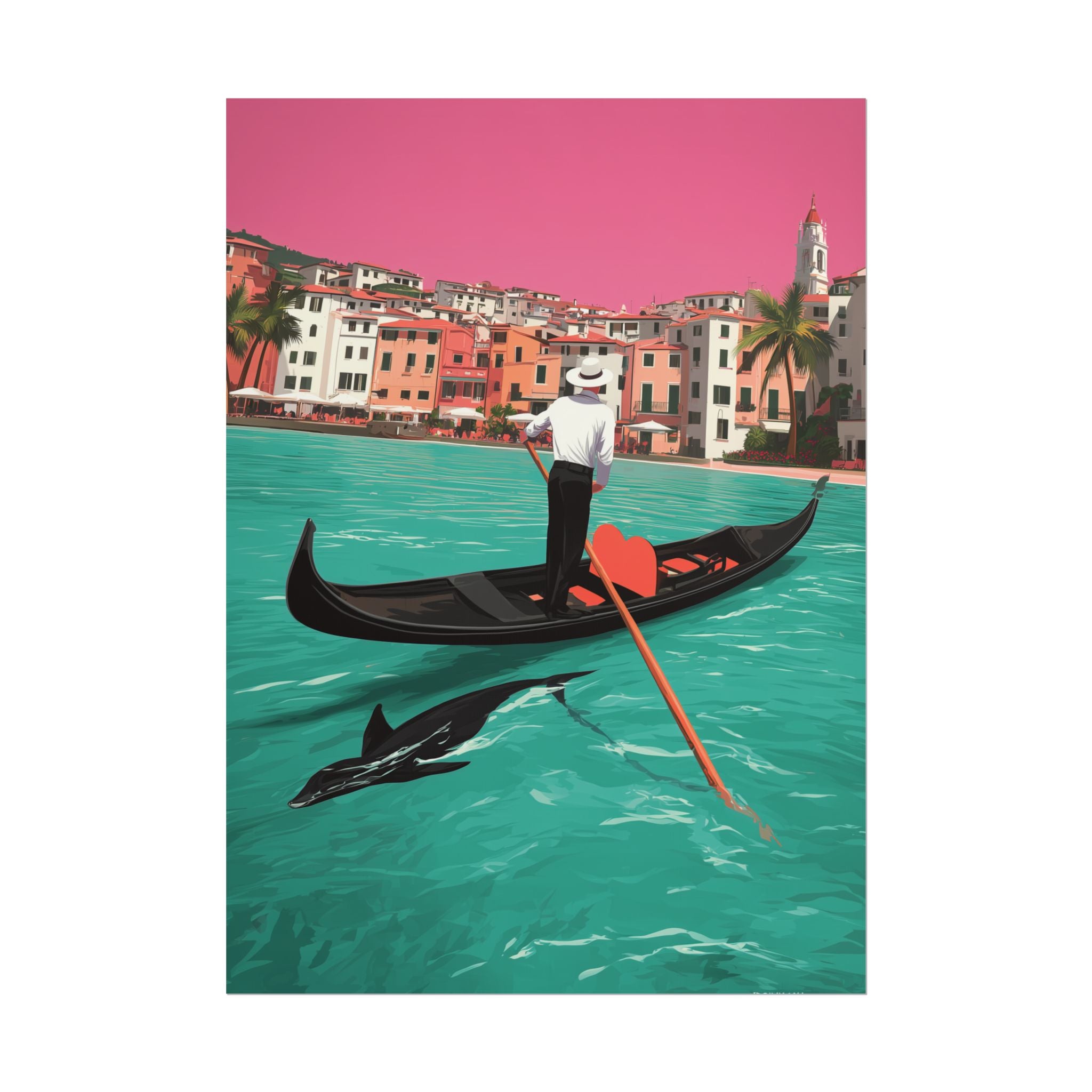 Venice Travel Poster: Mediterranean Dreamscape, Vintage Travel Poster Illustration   |    Custom Orders Available
