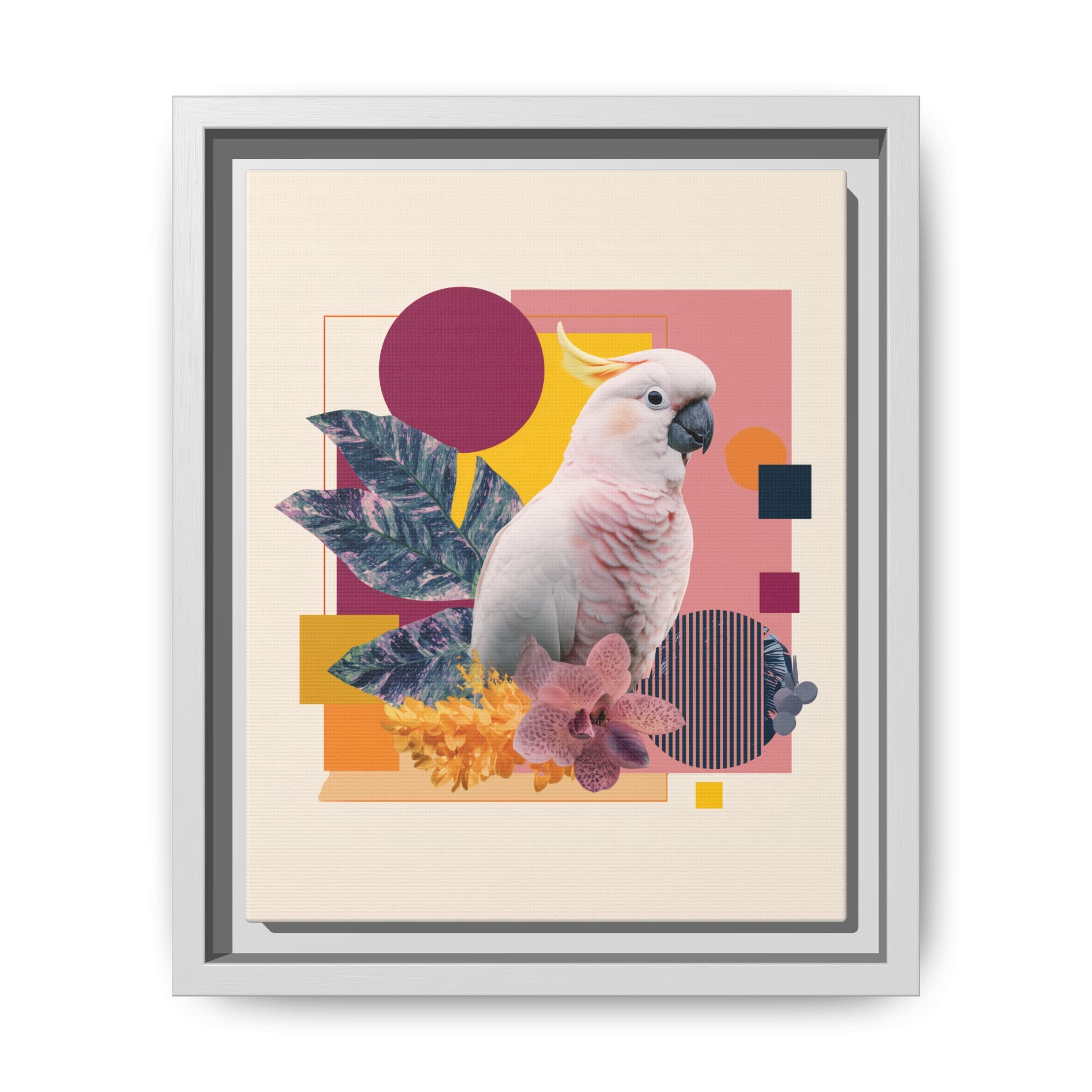 Cockatoo in Geometric Paradise: Tropical Avian Design, Modern Abstract Art   |    Custom Orders Available