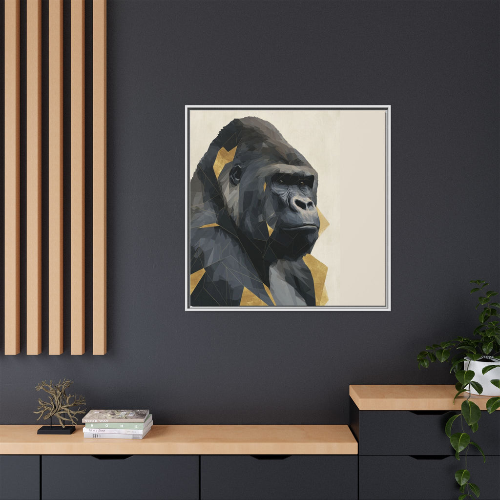 Primal Geometry: Polygonal Gorilla Portrait, Modern Metallic Wildlife Art   |  Personalized & Custom Orders Available